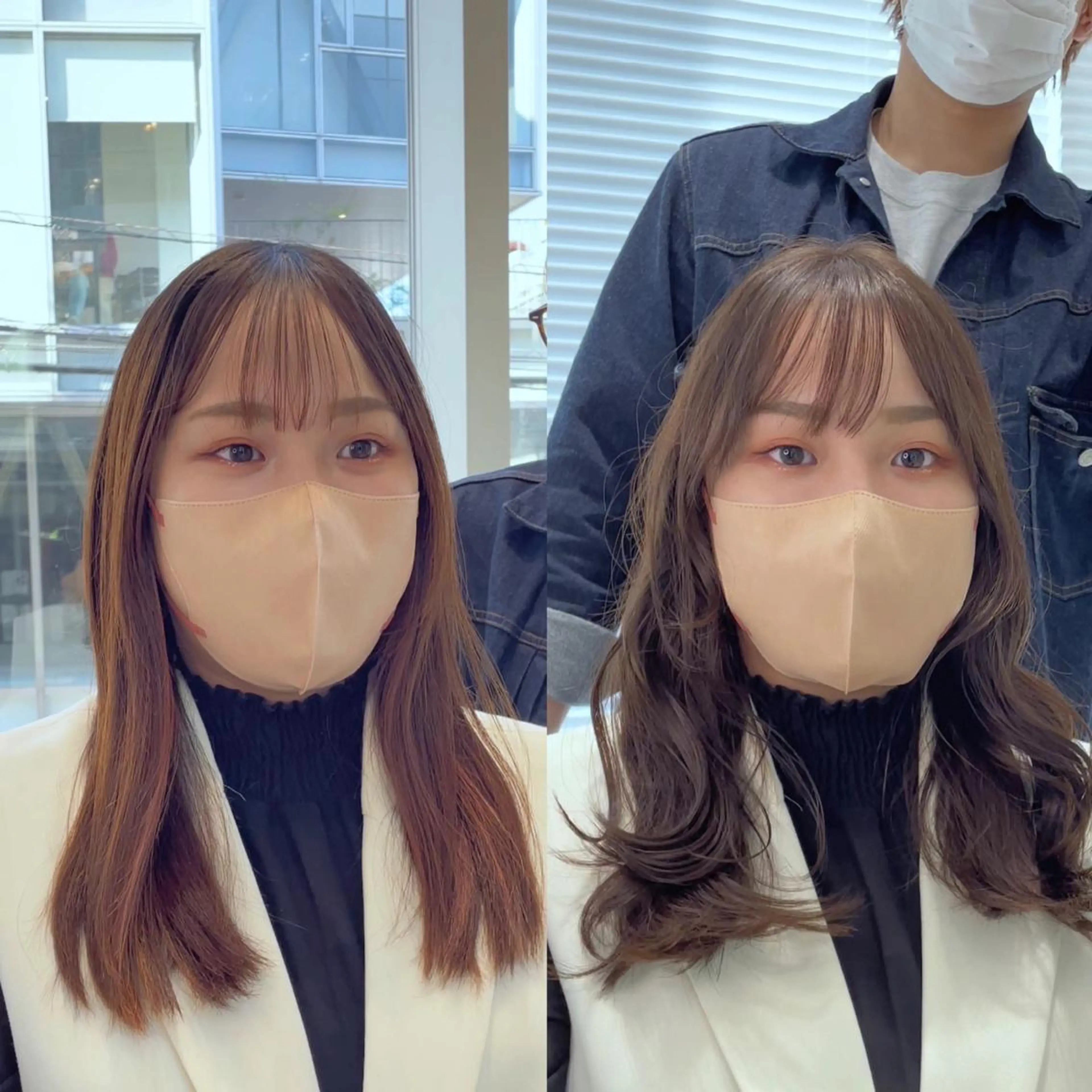 ミディアム 韓国風カラー 韓国風ヘア KURO/韓国ヘア /レイヤーカットのヘアスタイル