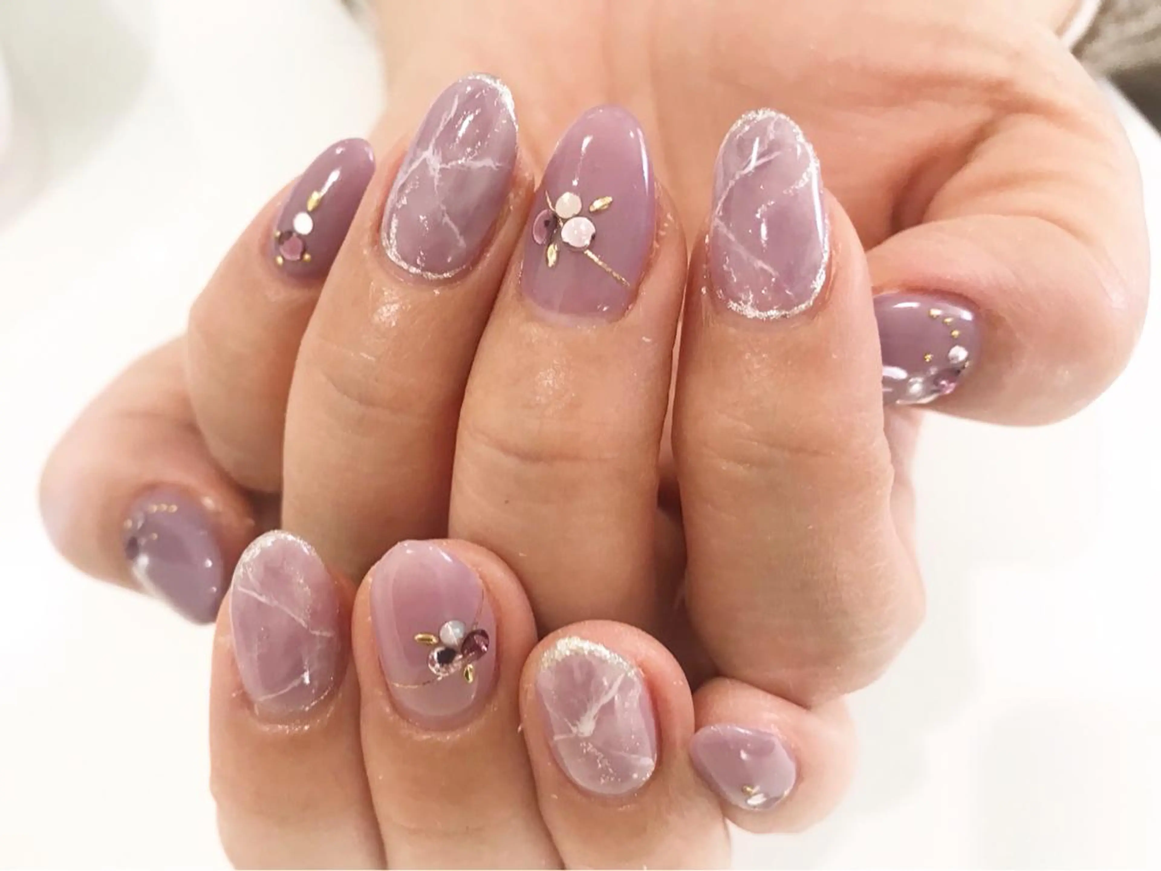 ネイル フットネイル 大理石ネイル(マーブル) ニュアンスネイル パープル シンプルネイル ネイル フフラ所属・nail fufla ♡yamane♡のネイルデザイン