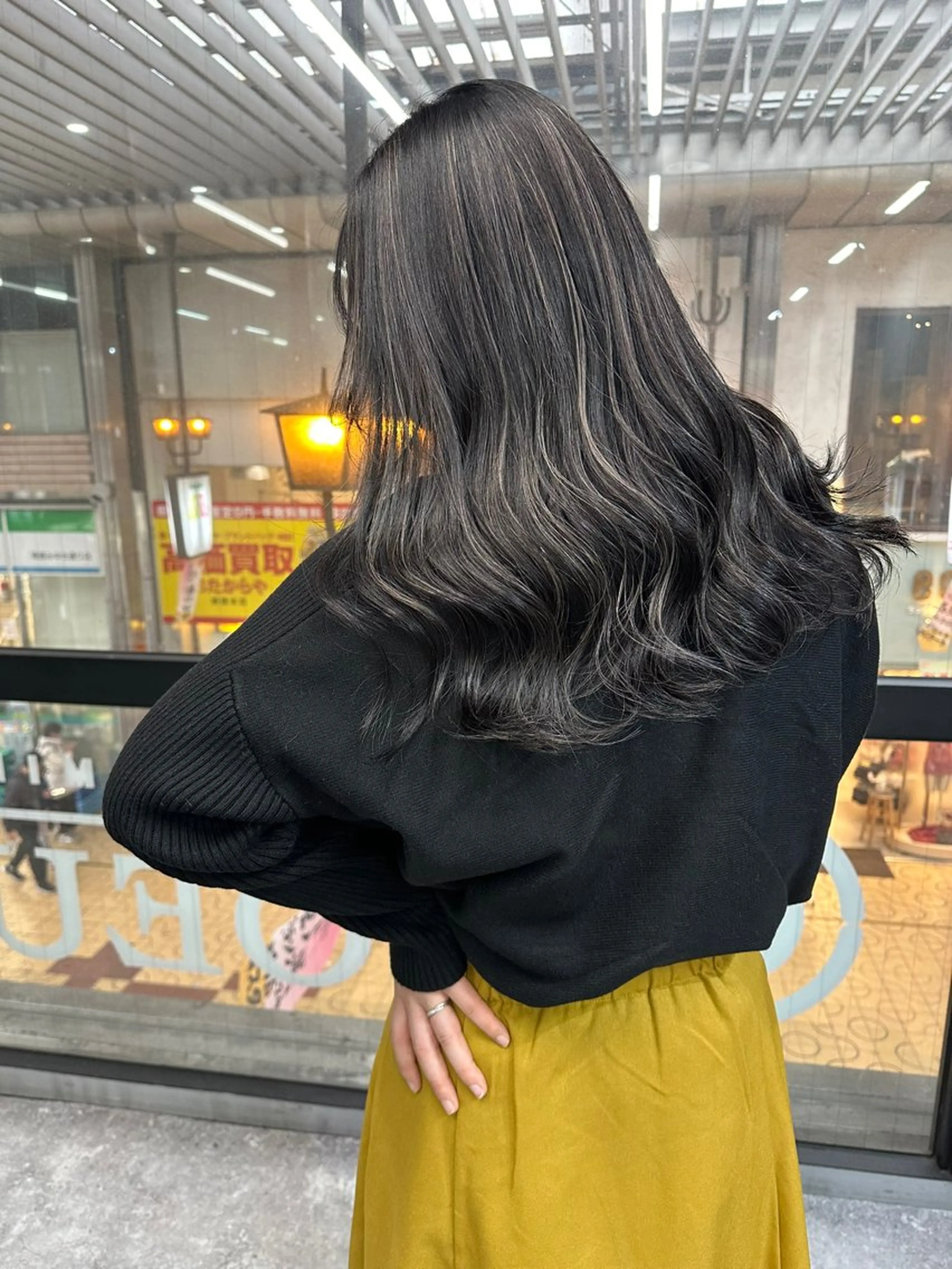 セミロング セミロングパーマ ミストバング ハイライト 髪質改善 ヨシンモリ HAIR SMILE COEURのヘアスタイル