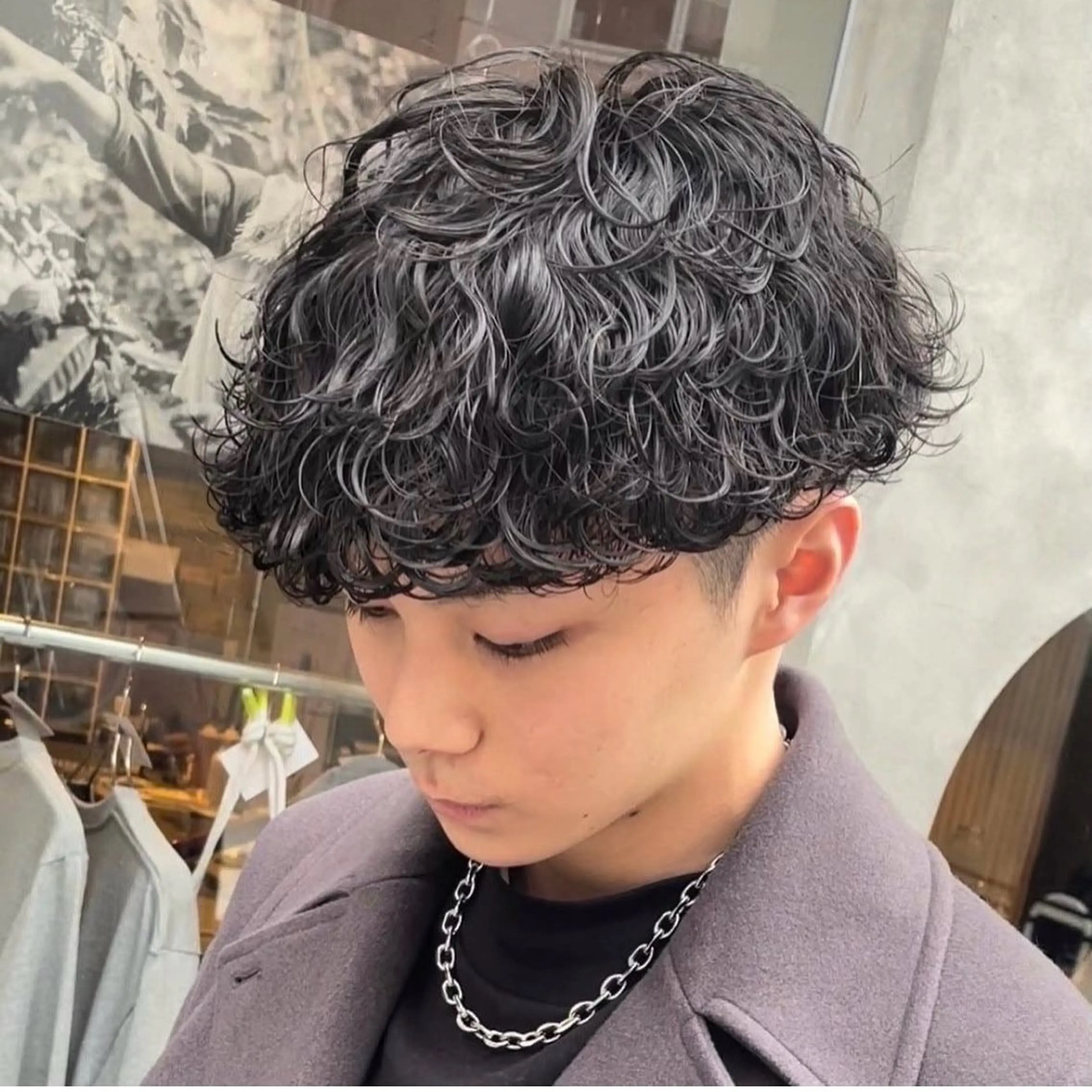 パーマ メンズ フェザーパーマ カルマパーマ メンズパーマ プードルパーマ スペインカール カット パーマ メンズパーマ／長岡 坂口祥貴のヘアスタイル