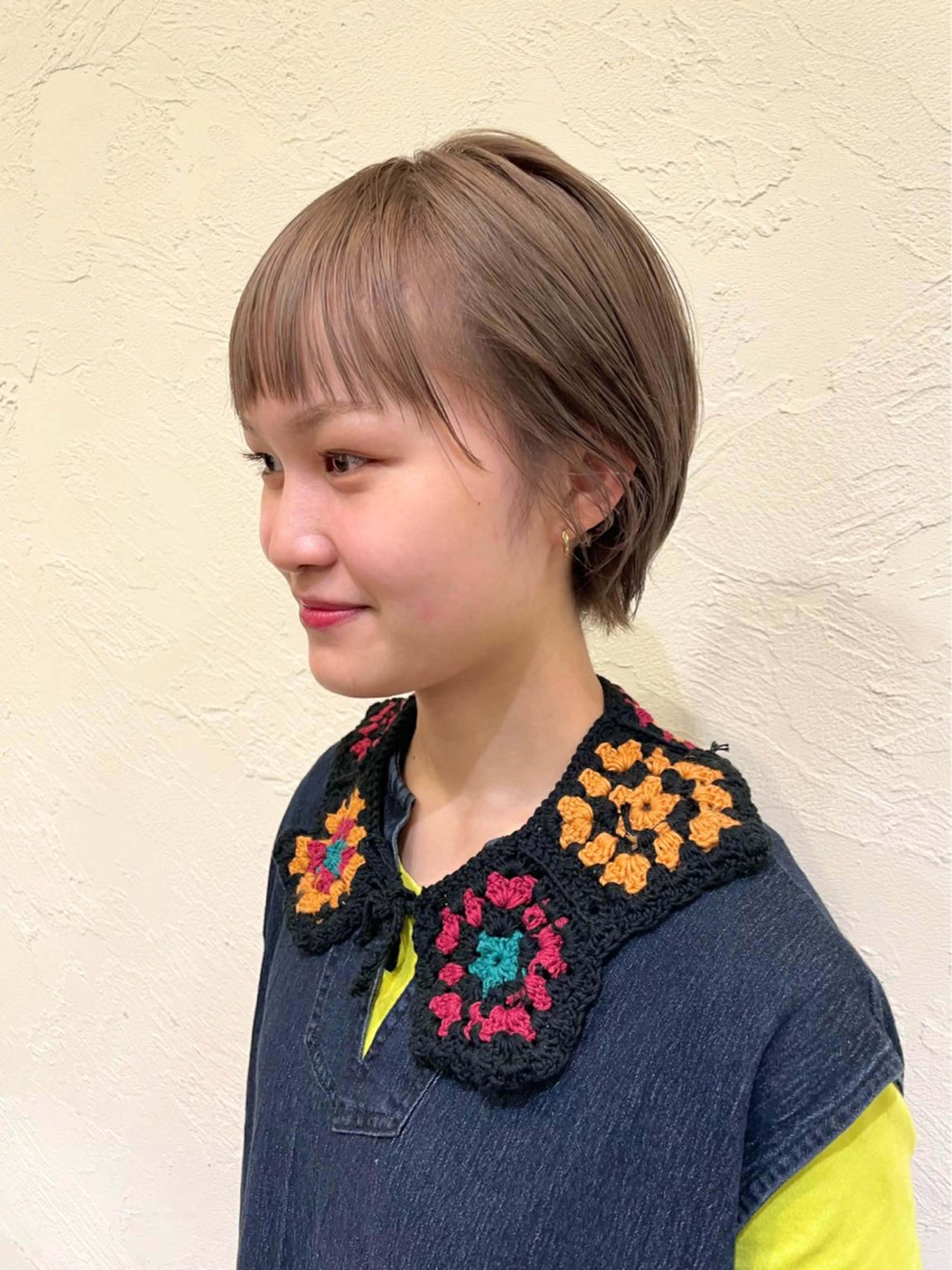 ショート カラー ベージュカラー ハイトーンカラー ヘアカラー ハイトーン/デザイン カラー/るいのヘアスタイル