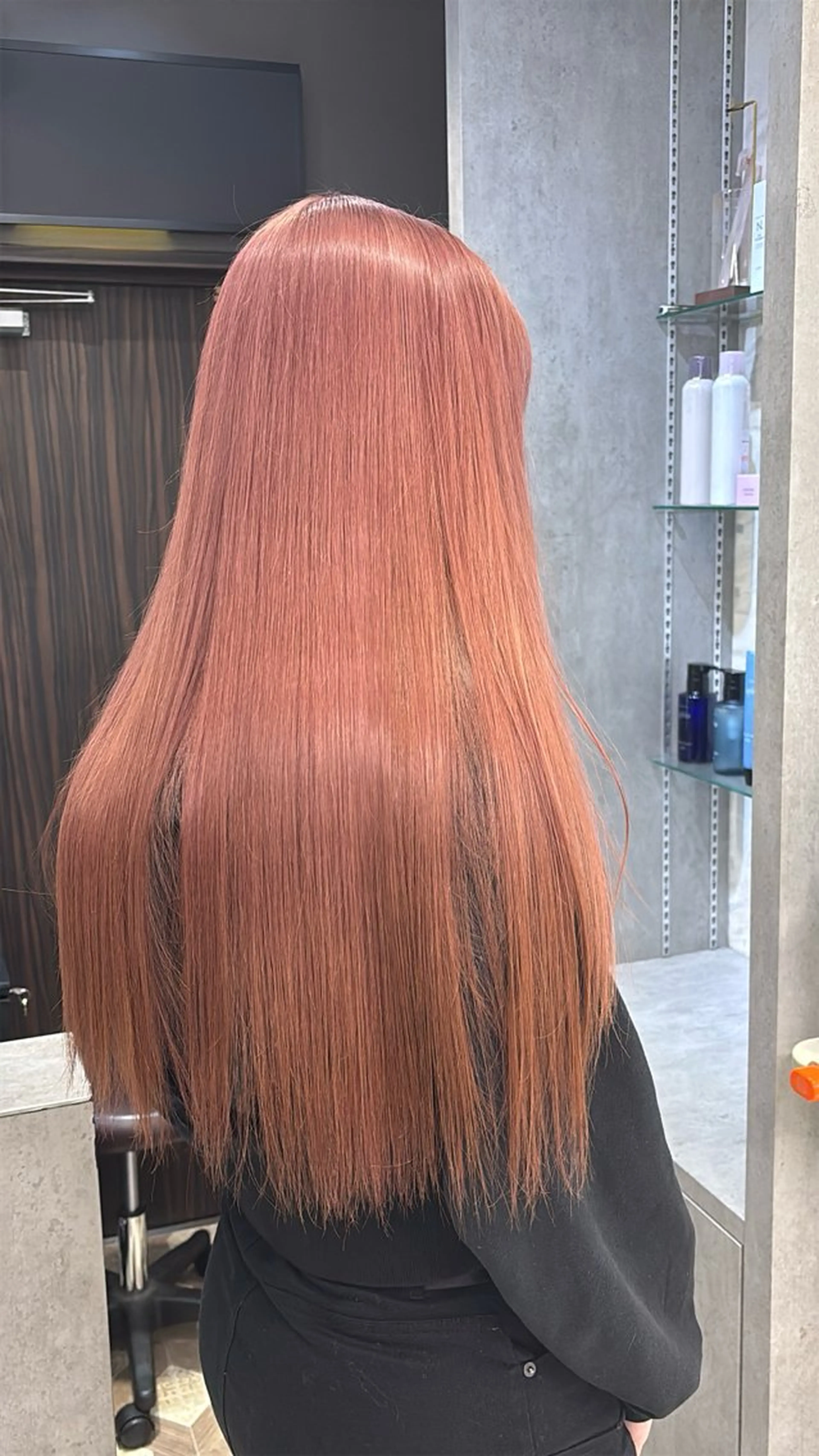 ロング トリートメント ヘアカラー 韓国ヘア/ブリーチ無 しWカラー/オリーブのヘアスタイル