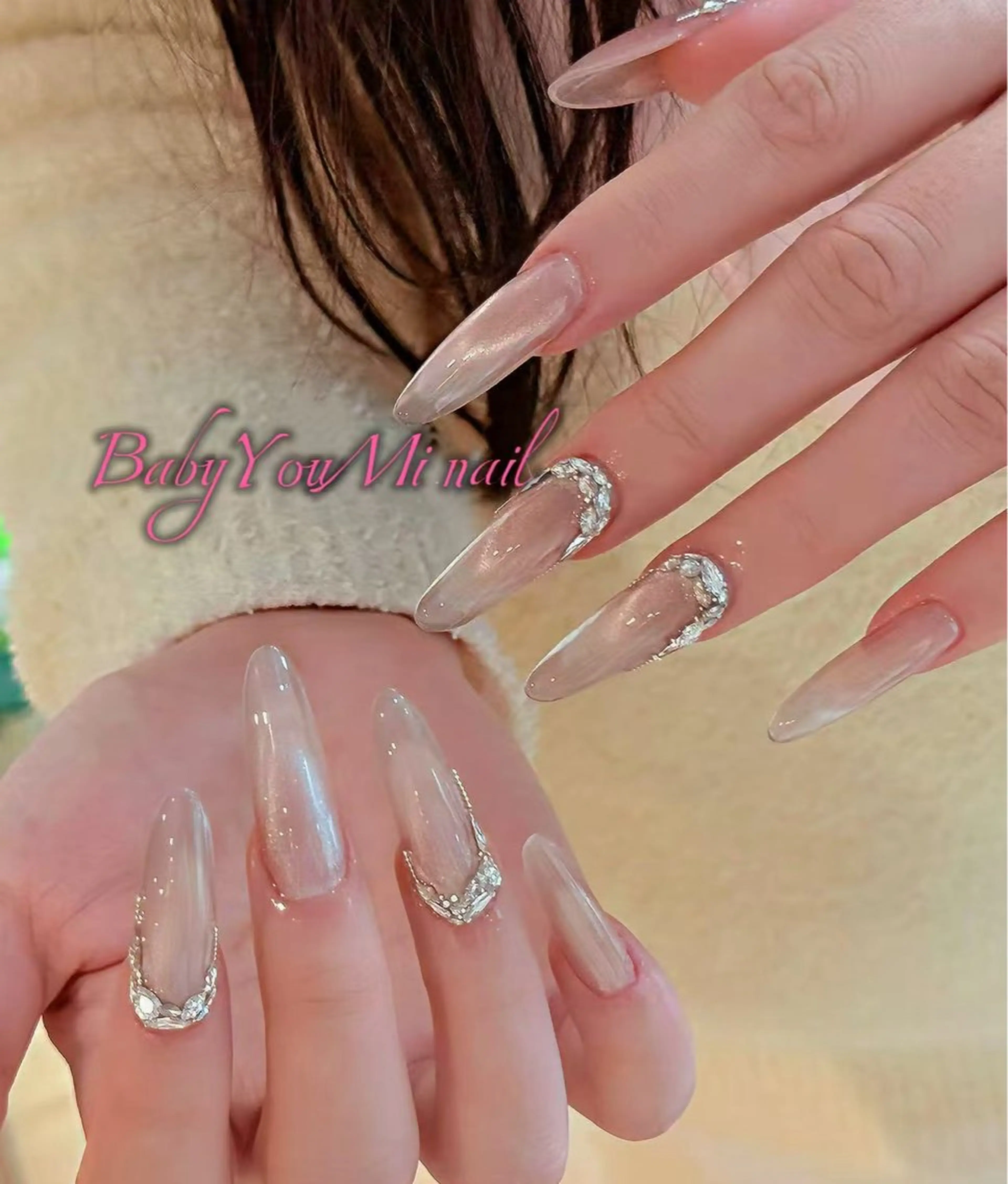 ネイル オーロラネイル 成人式 フットネイル フレンチネイル ジェルネイル ハンドネイル Oomiya 服部のネイルデザイン