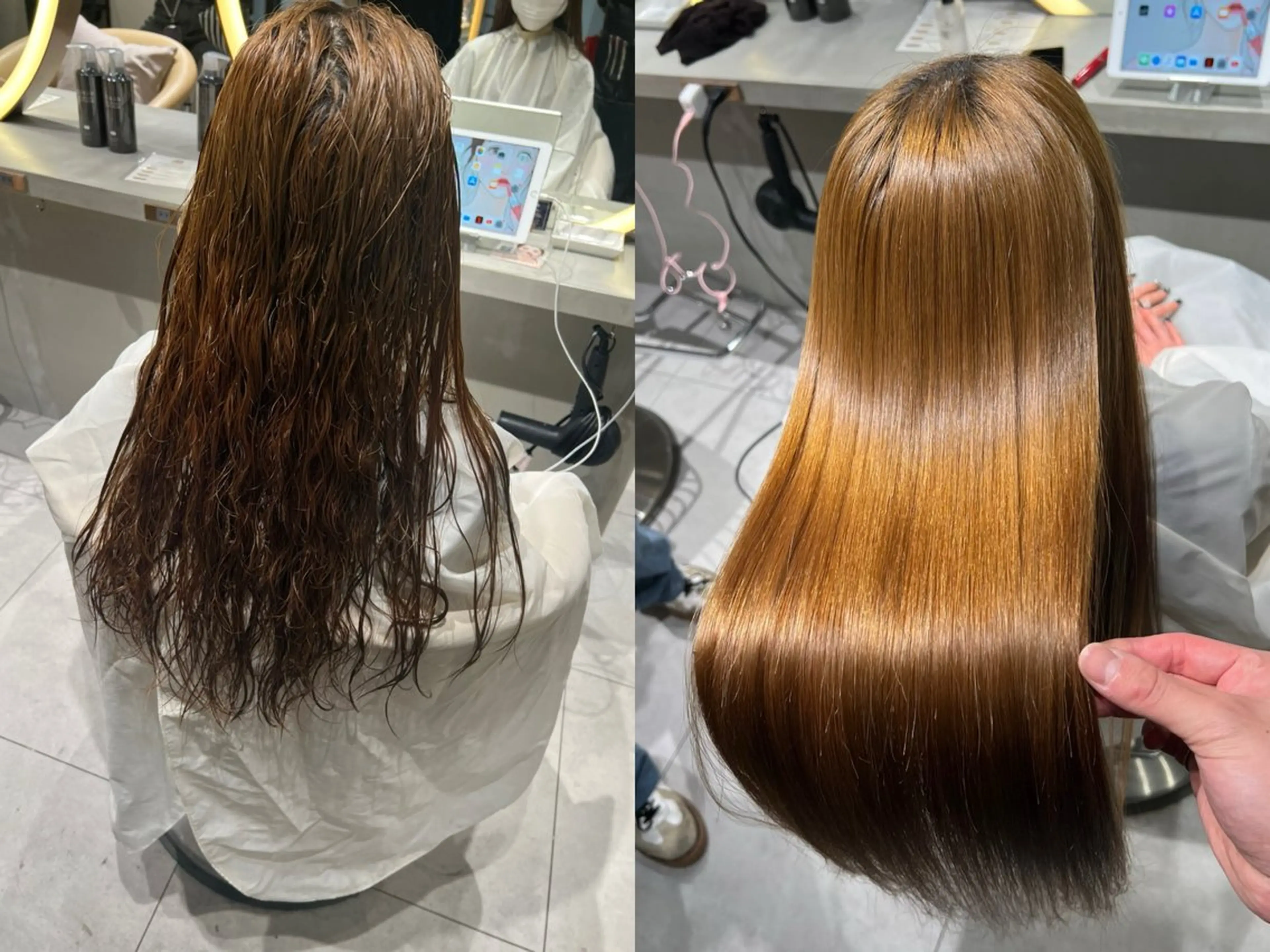 セミロング 縮毛矯正 トリートメント 谷川が作る熊本1🏅 ＆レイヤーカットのヘアスタイル