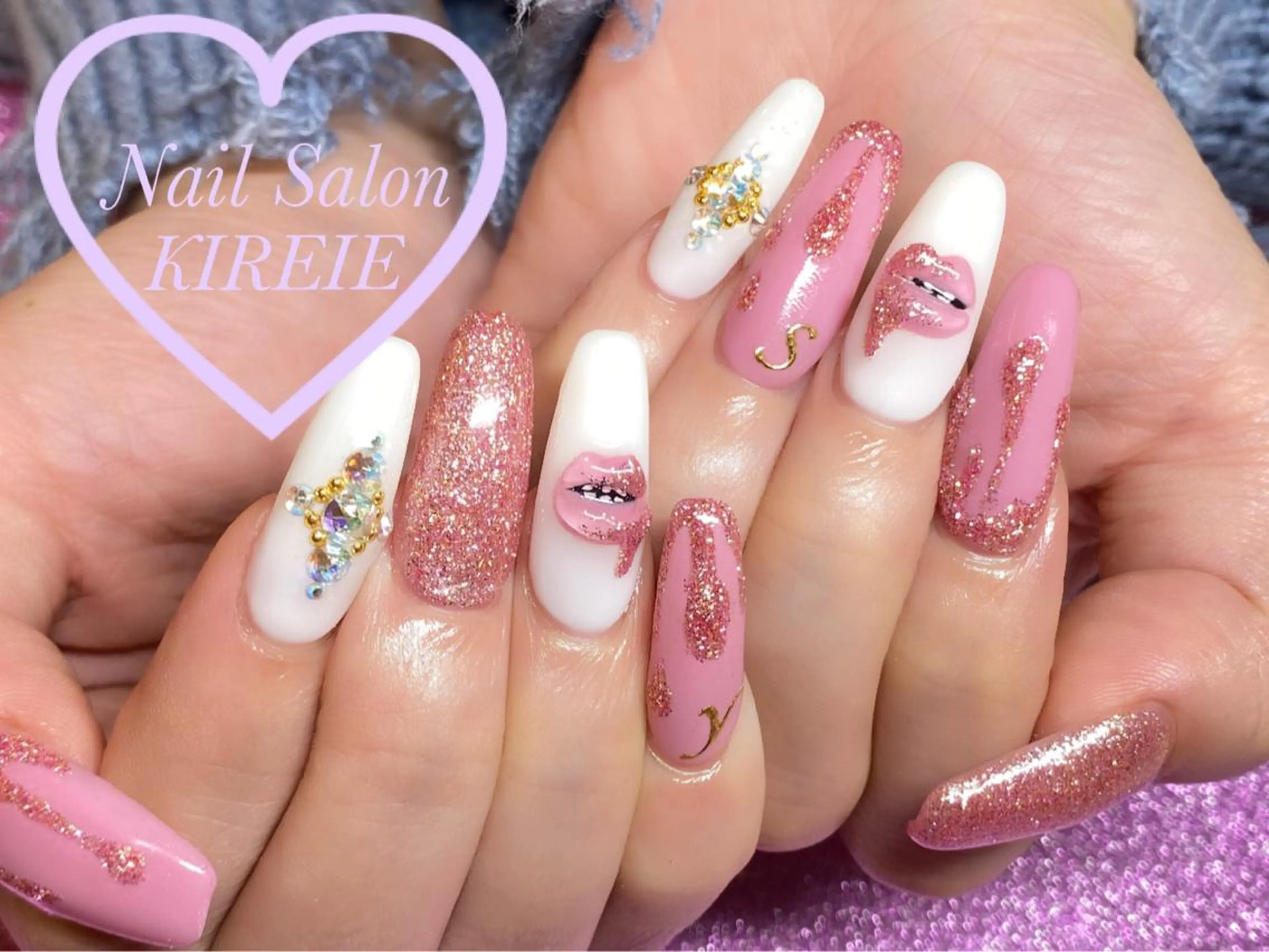 カラー ネイル ロングネイル スカルプネイル KIREIE NAILSのネイルデザイン