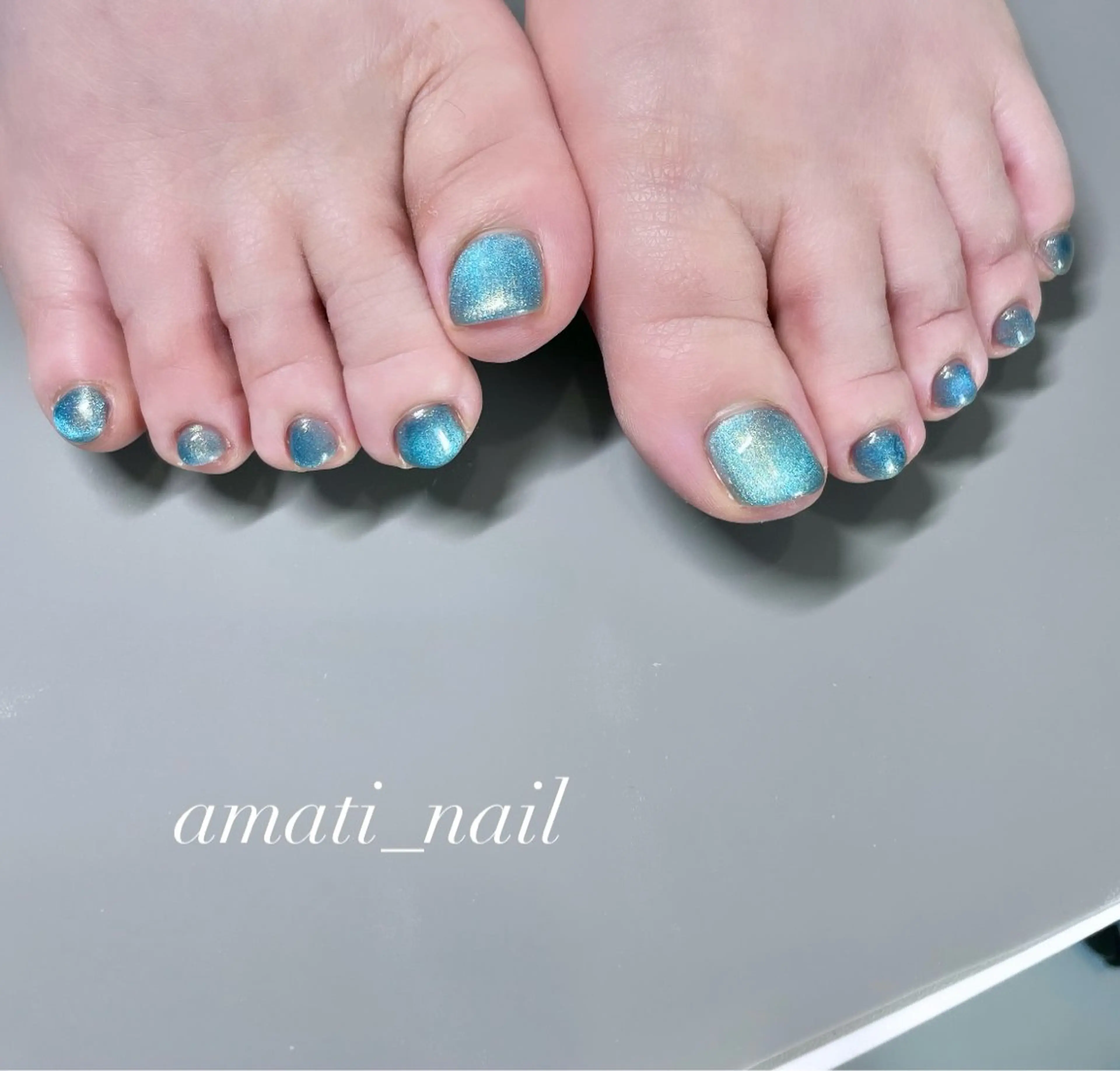 ネイル フットネイル ジェルネイル マグネットネイル ミラーネイル ニュアンスネイル フットネイル amati_nail TAKAKOのネイルデザイン