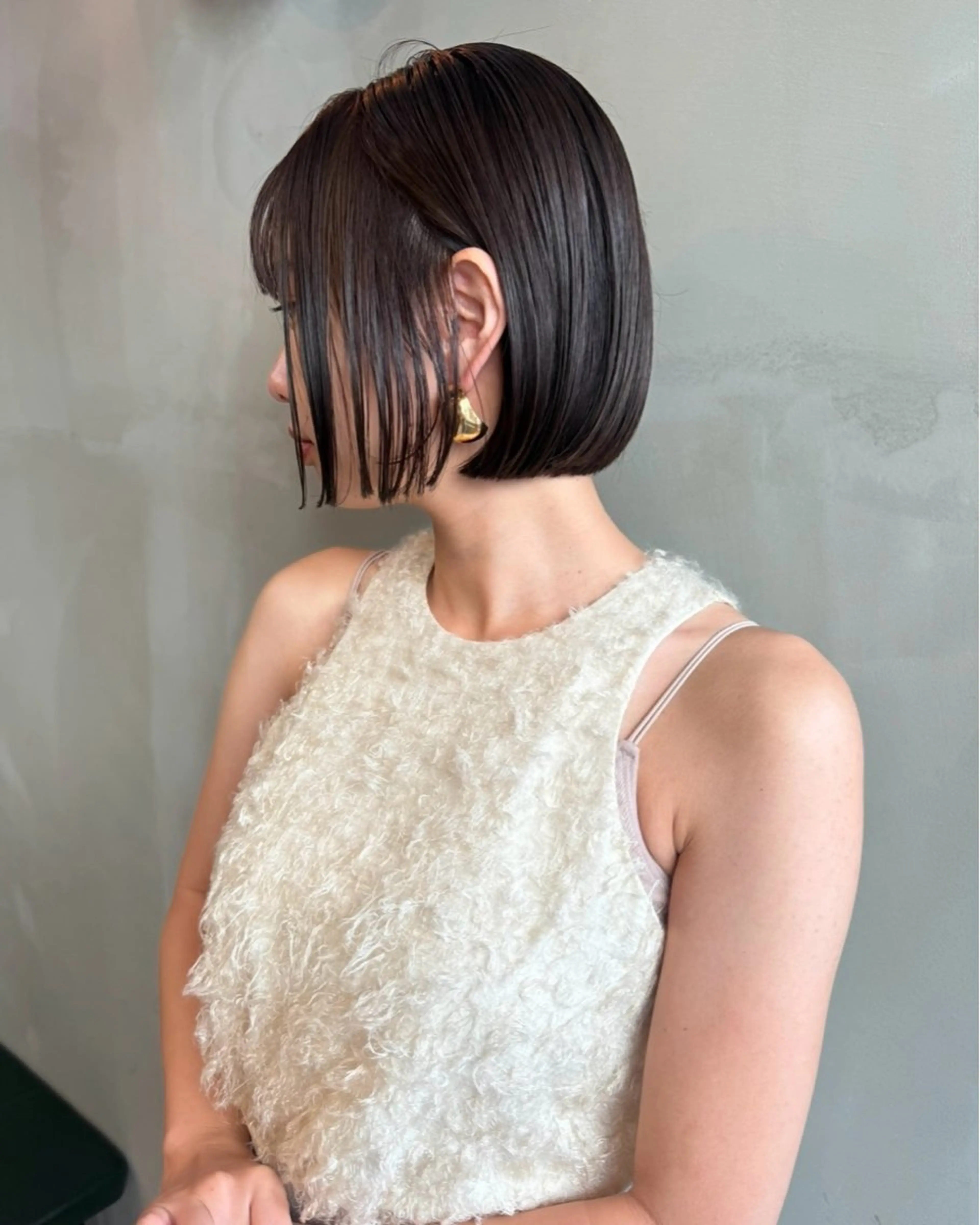 ミディアム ボブ 透明感|グレージュ 🌘/青空soraのヘアスタイル