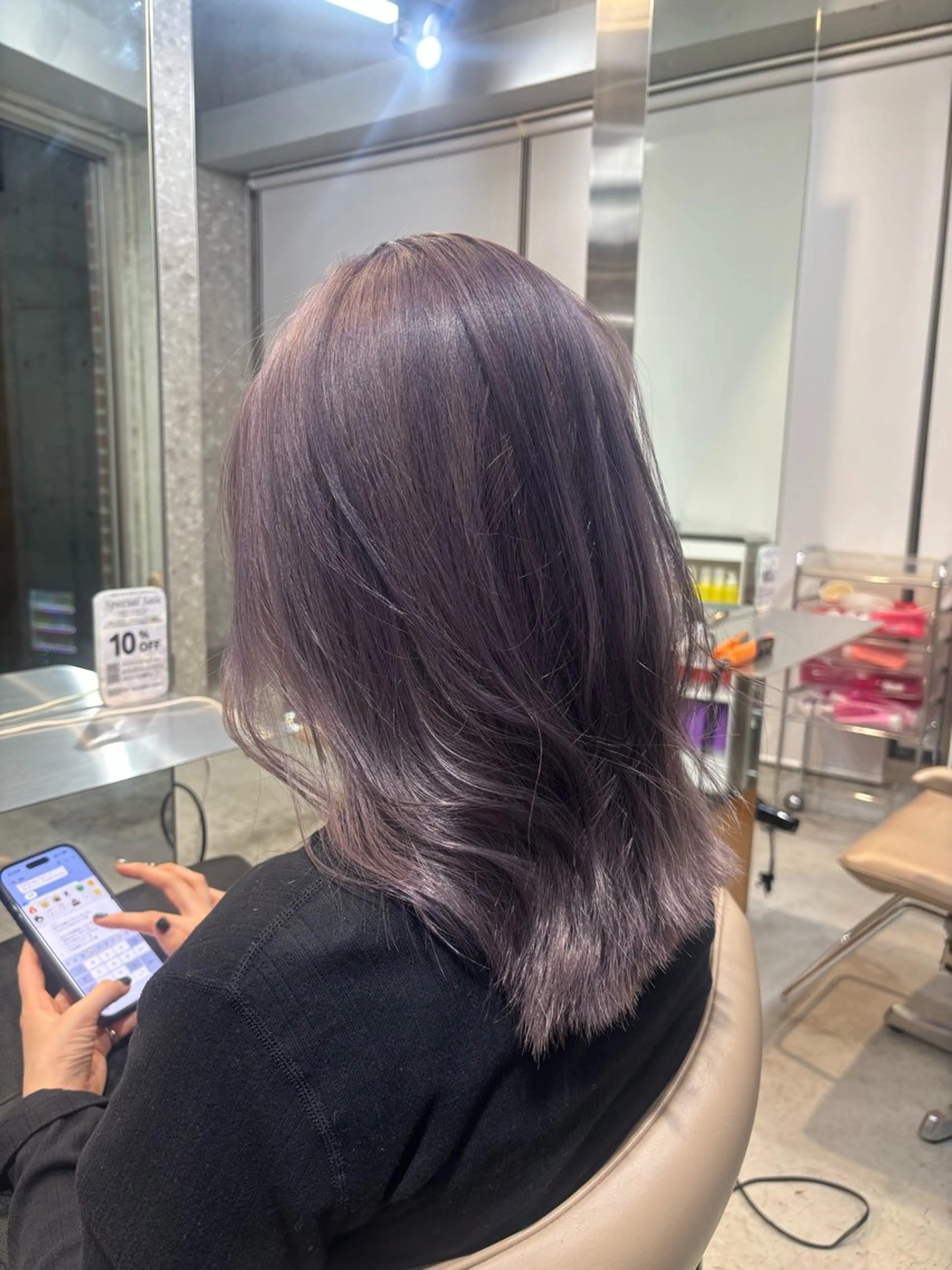 ミディアム カラー ヘアカラー cinq所属・ハイトーン/ラベンダ ー/ユイナ🪄のヘアスタイル