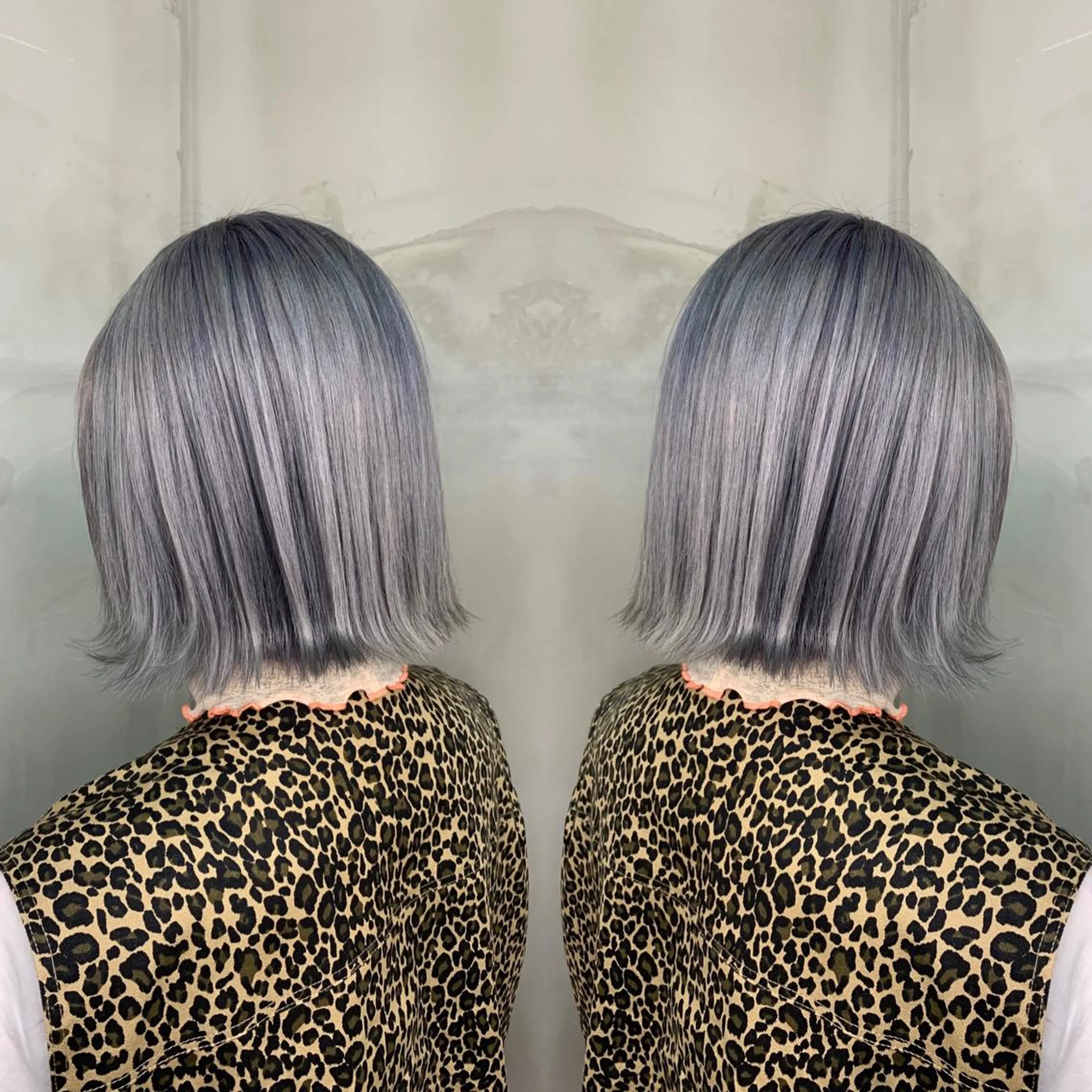 ショート カラー アッシュ バレイヤージュ ベージュカラー ブロンド ブルーカラー ヘアカラー トリートメント レイヤーカット/ 艶カラー/RYOMAのヘアスタイル