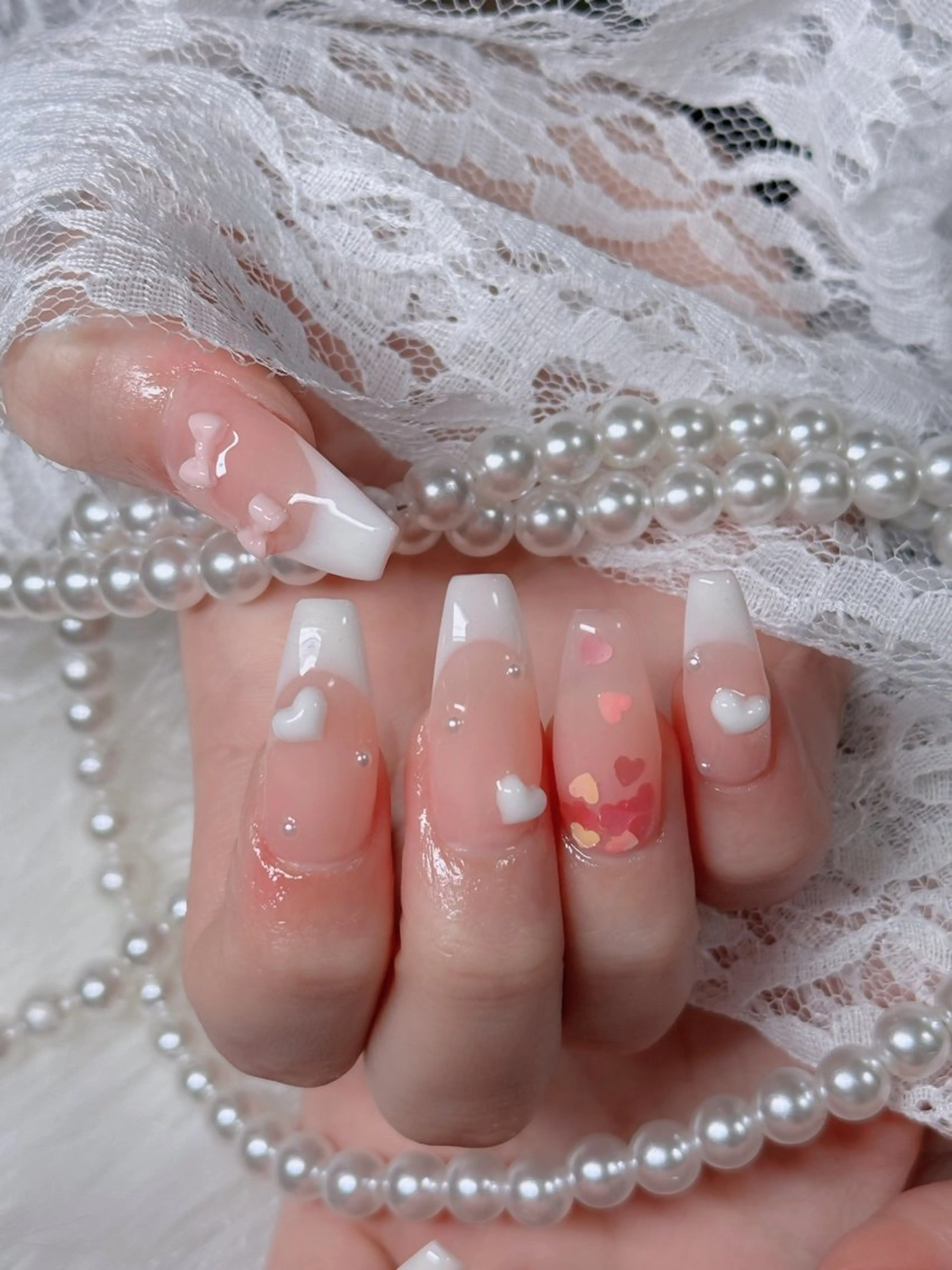 ネイル オーロラネイル フレンチネイル ジェルネイル ハロウィン 韓国ネイル H.baby Nail Salonのネイルデザイン