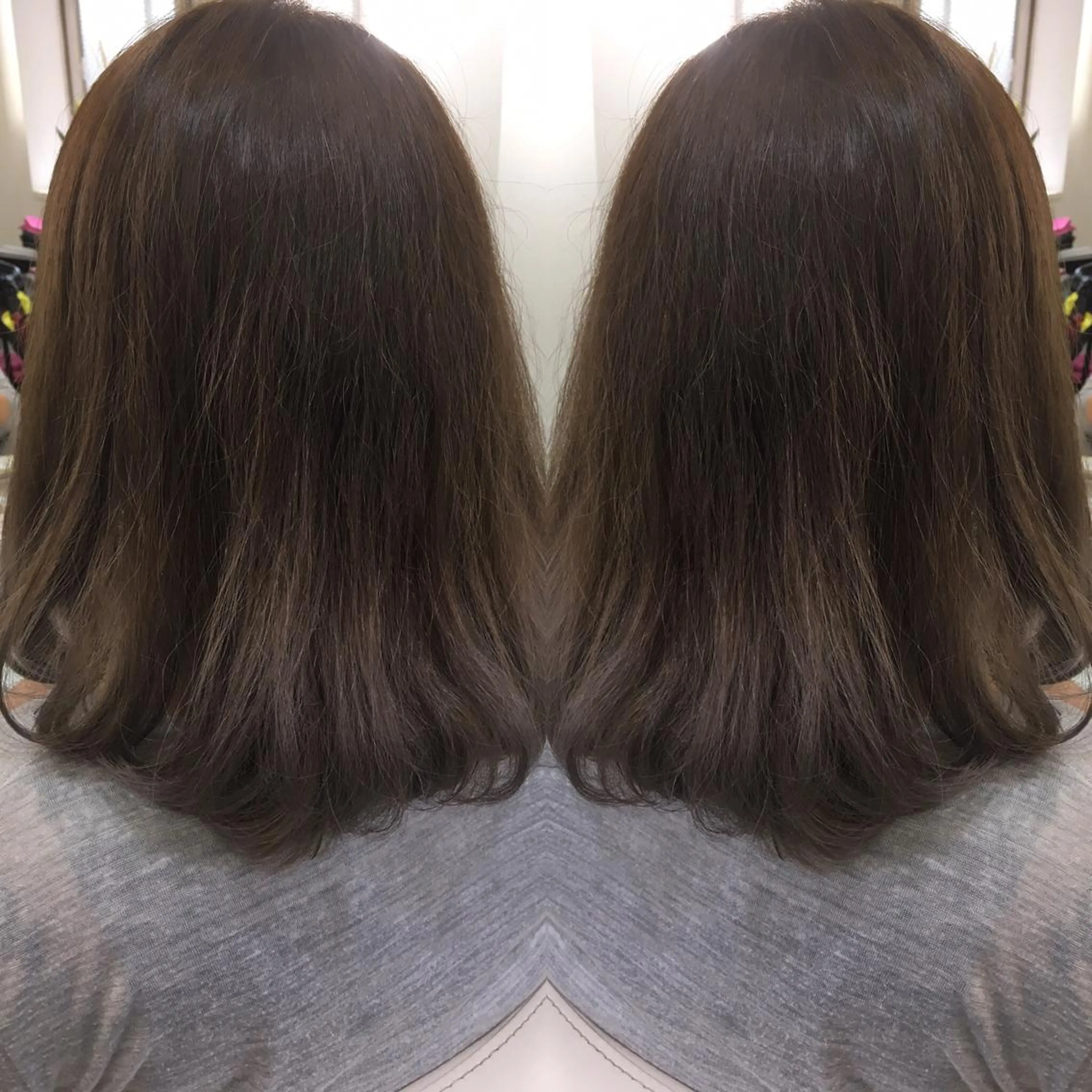 セミロング ロング カラー アッシュ グラデーションカラー 髪質改善 中川　翔のヘアスタイル