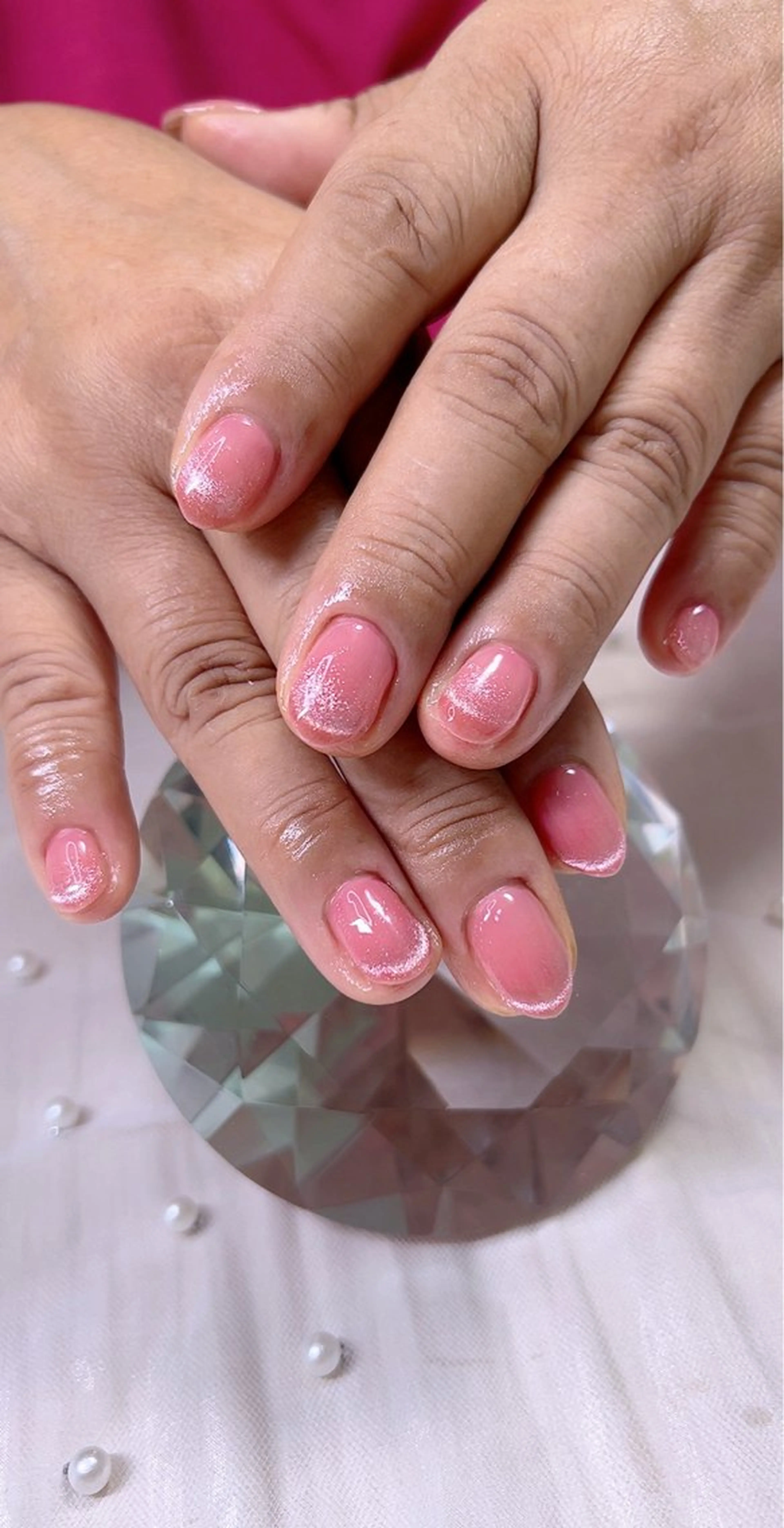 ネイル フレンチネイル キラキラネイル マグネットネイル マグネットフレンチ Cute Tips nailのネイルデザイン