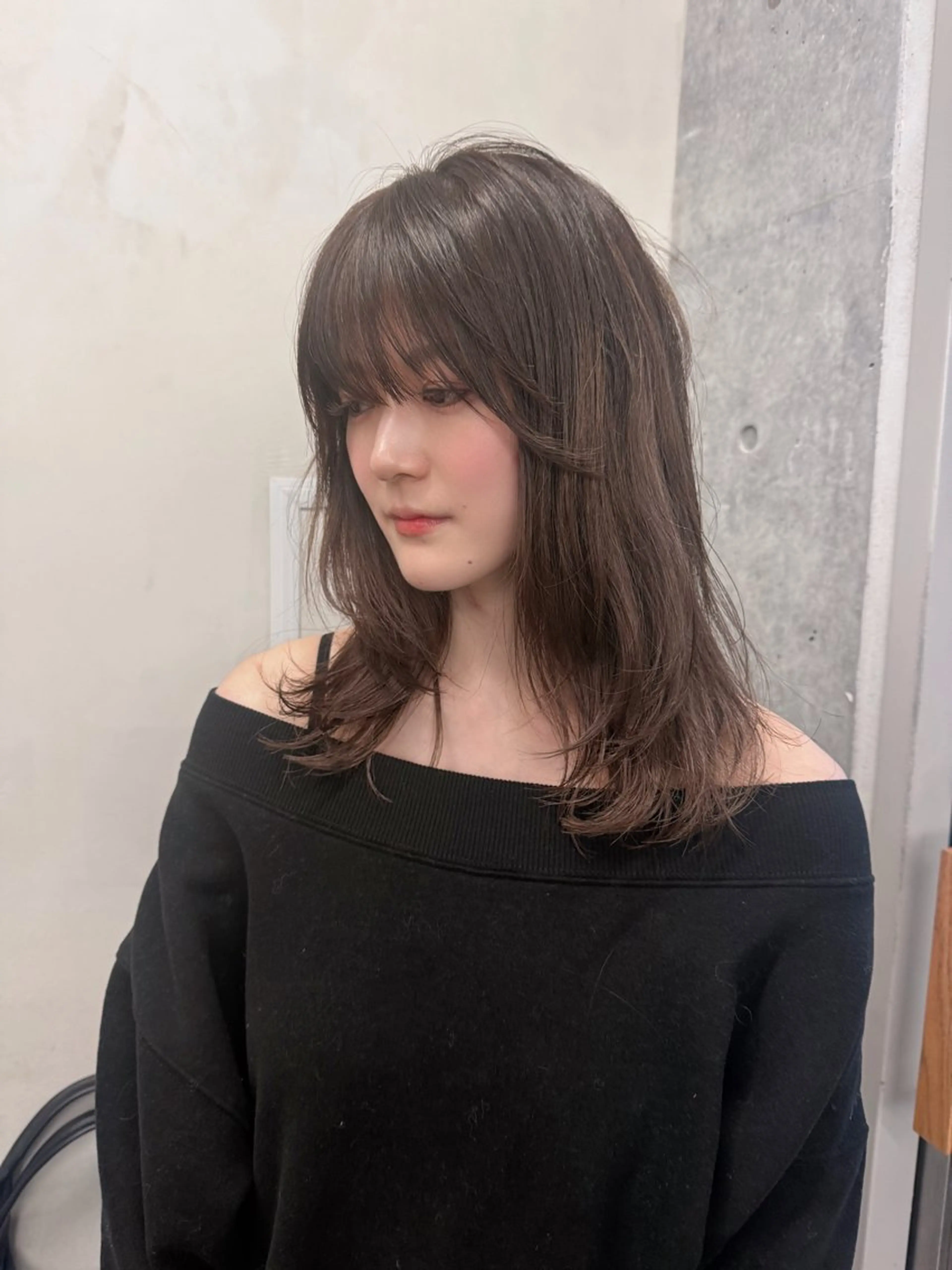 ロング ロングレイヤー アッシュ 顔周りカット 韓国風ヘア レイヤーカット カット 誰より丁寧なカット/ 小林輝/レイヤーのヘアスタイル