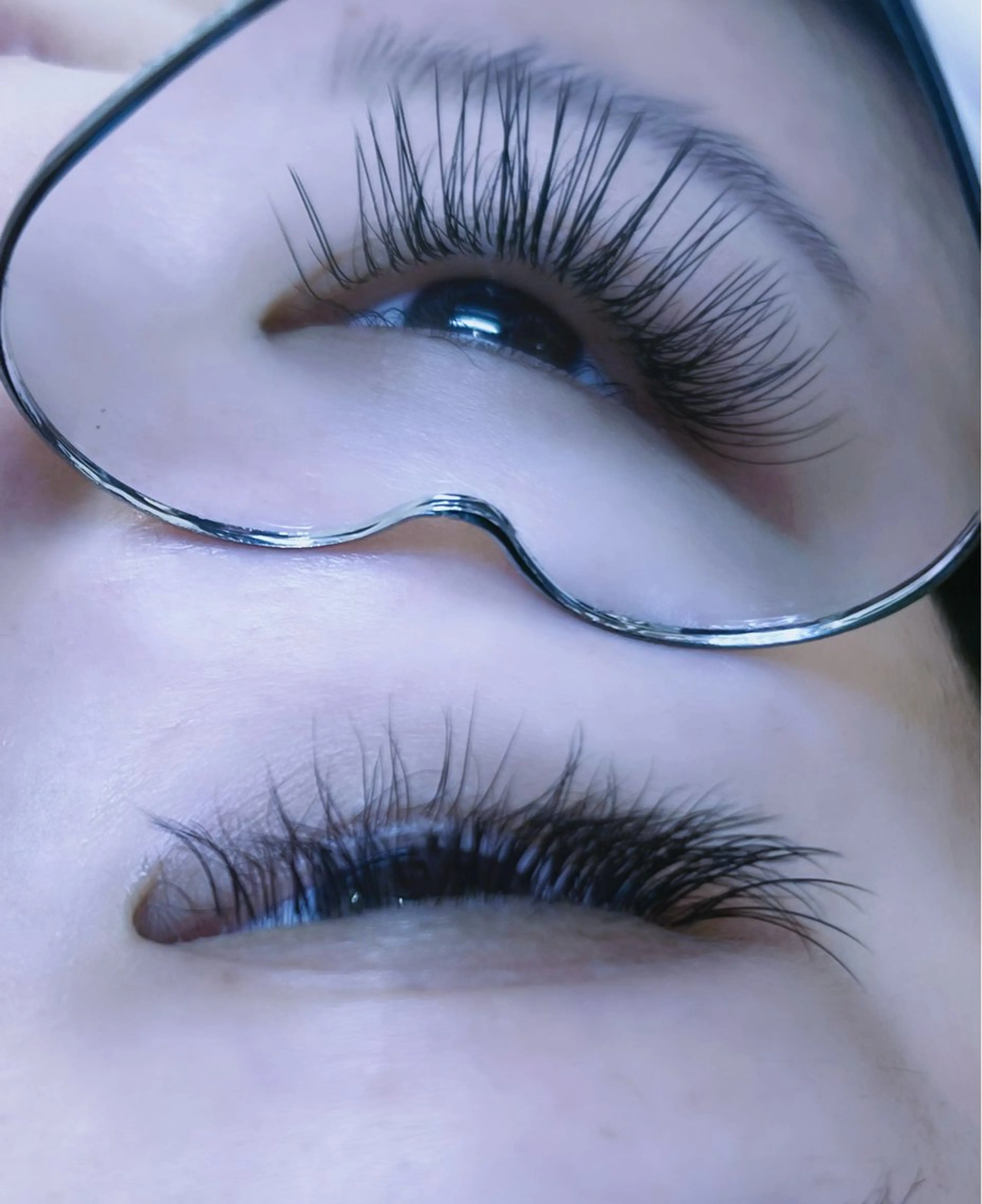 マツエク・マツパ フラットラッシュ Lカール マツエク Moe🤍Moon Doll Eyeのマツエク・マツパデザイン