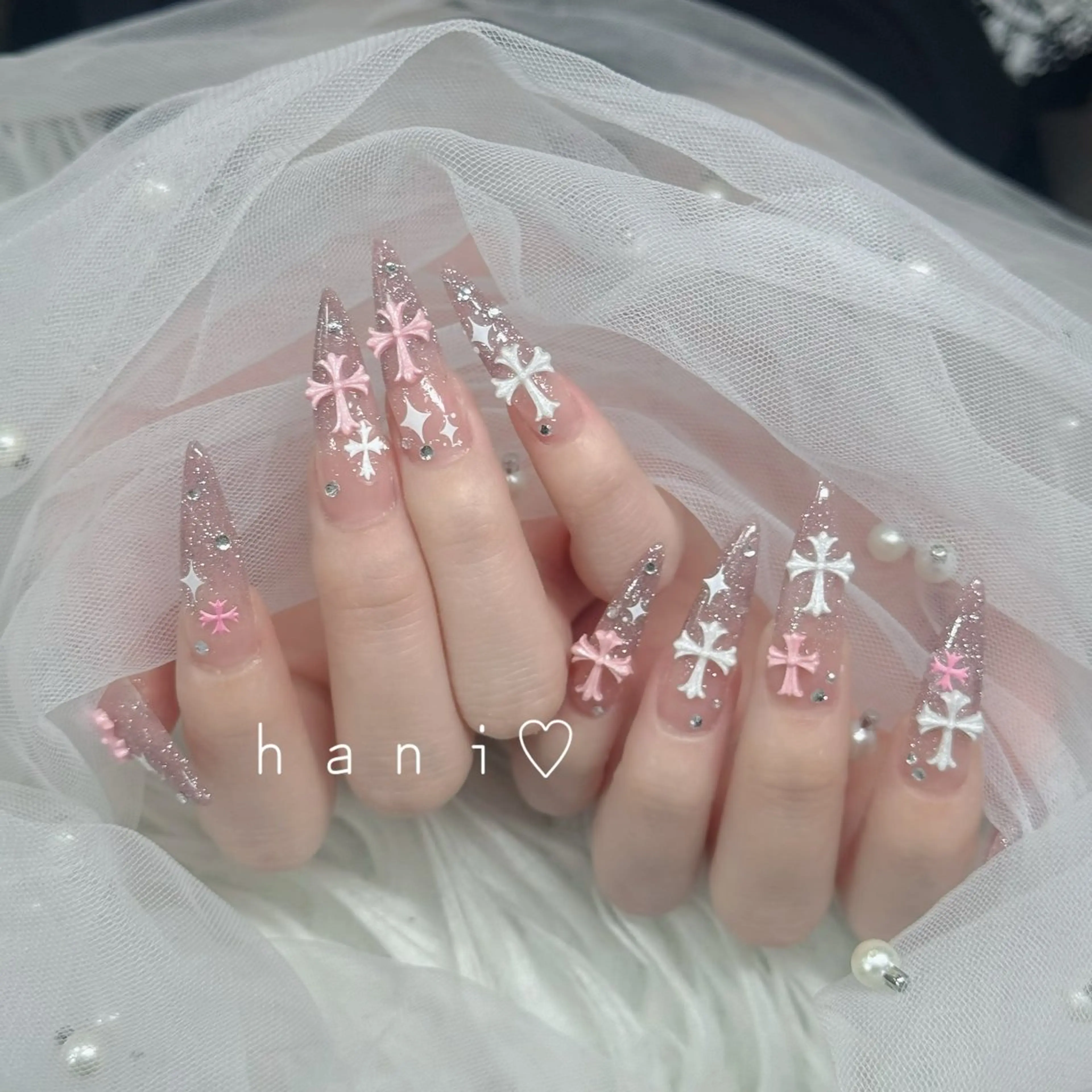 ネイル フットネイル フレンチネイル グラデーション 韓国ネイル ロングネイル ハンドネイル Hani Nail Salonのネイルデザイン
