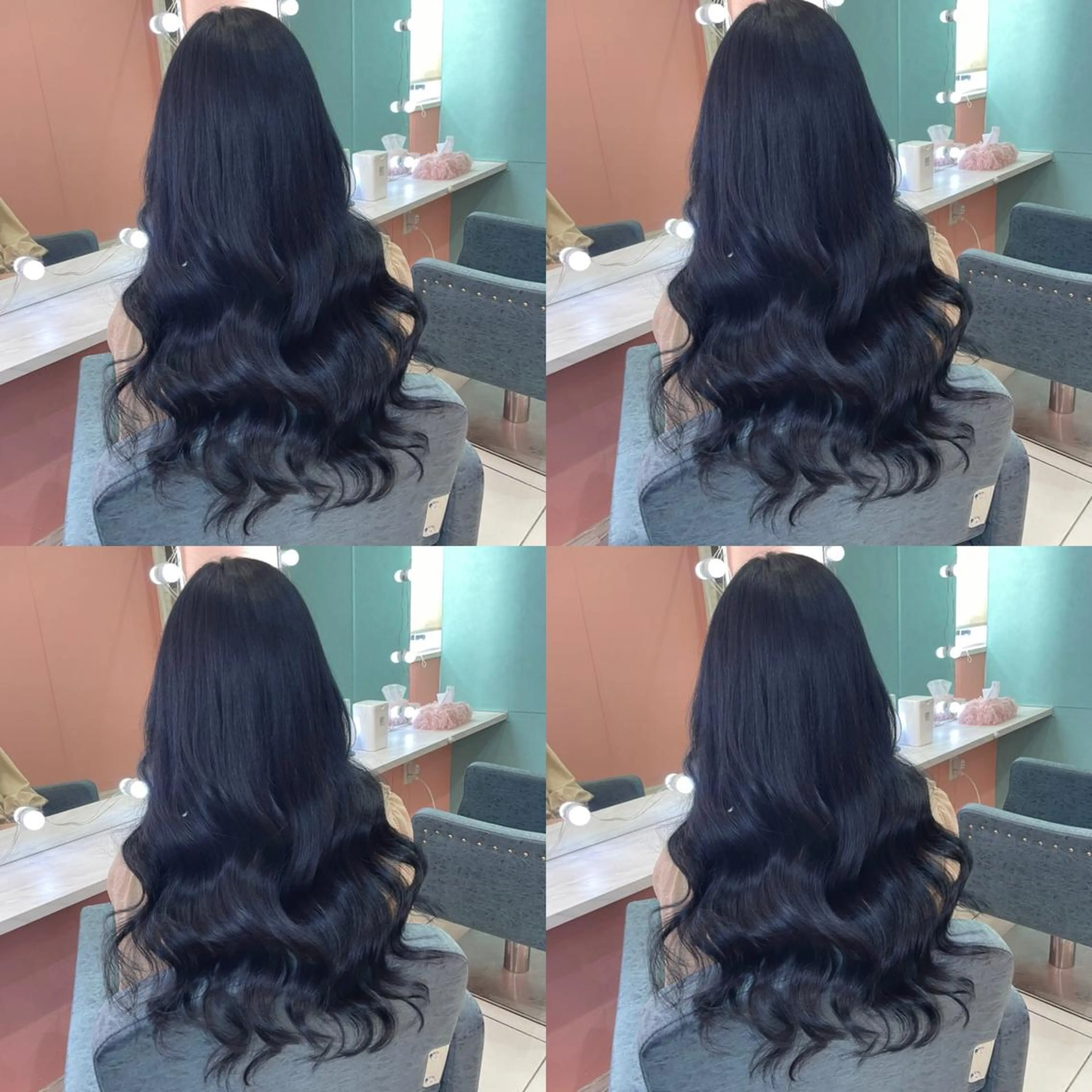 ロング カラー 黒髪 ブルーカラー ブルーブラック 🌷MAYU 🌷のヘアスタイル