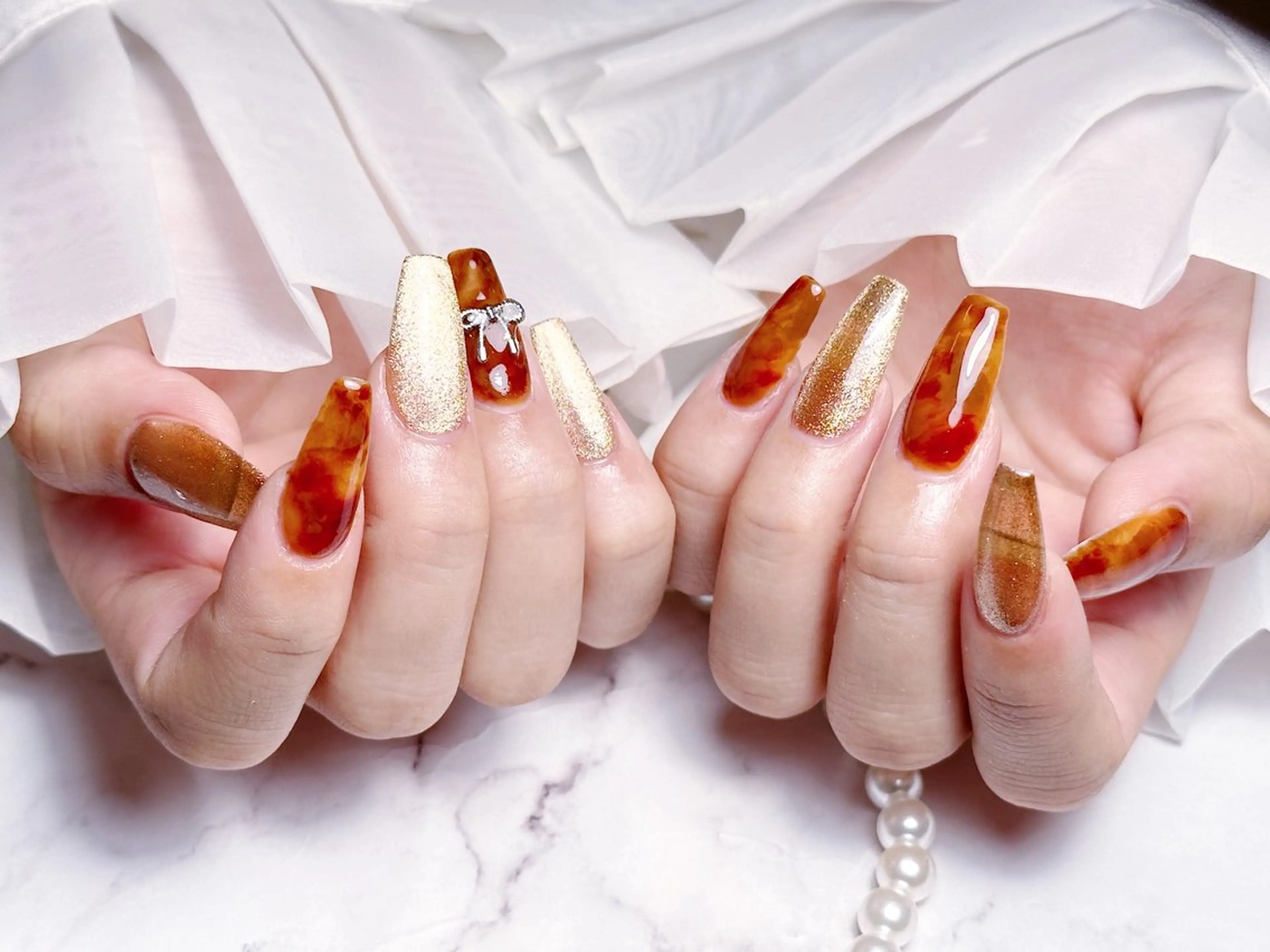 ネイル ハンドネイル ☁️Minmin Tsuki💙🩵のネイルデザイン