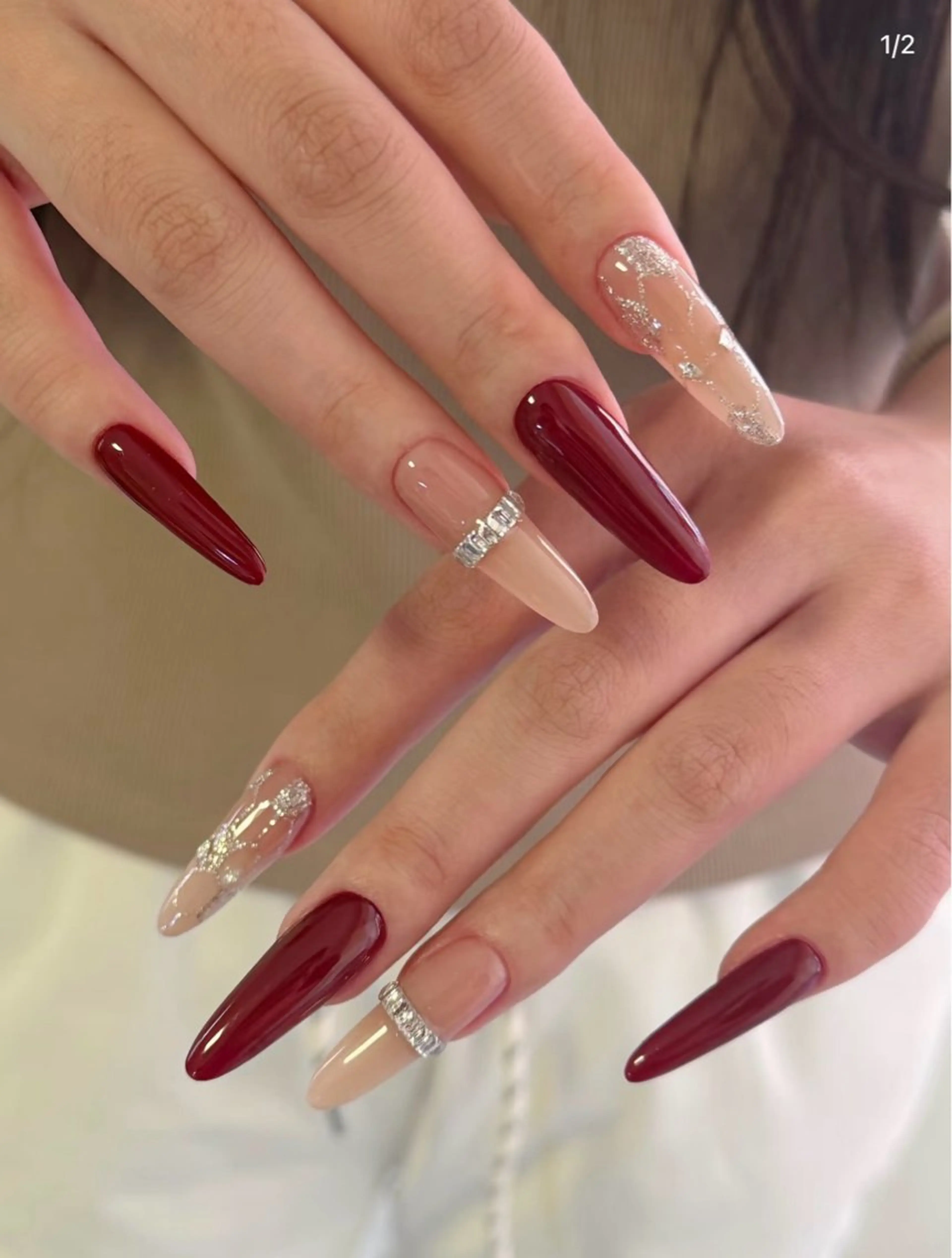 ネイル フレンチネイル キラキラネイル 韓国ネイル シンプルネイル ワンホンネイル ハンドネイル MEI Nailのネイルデザイン