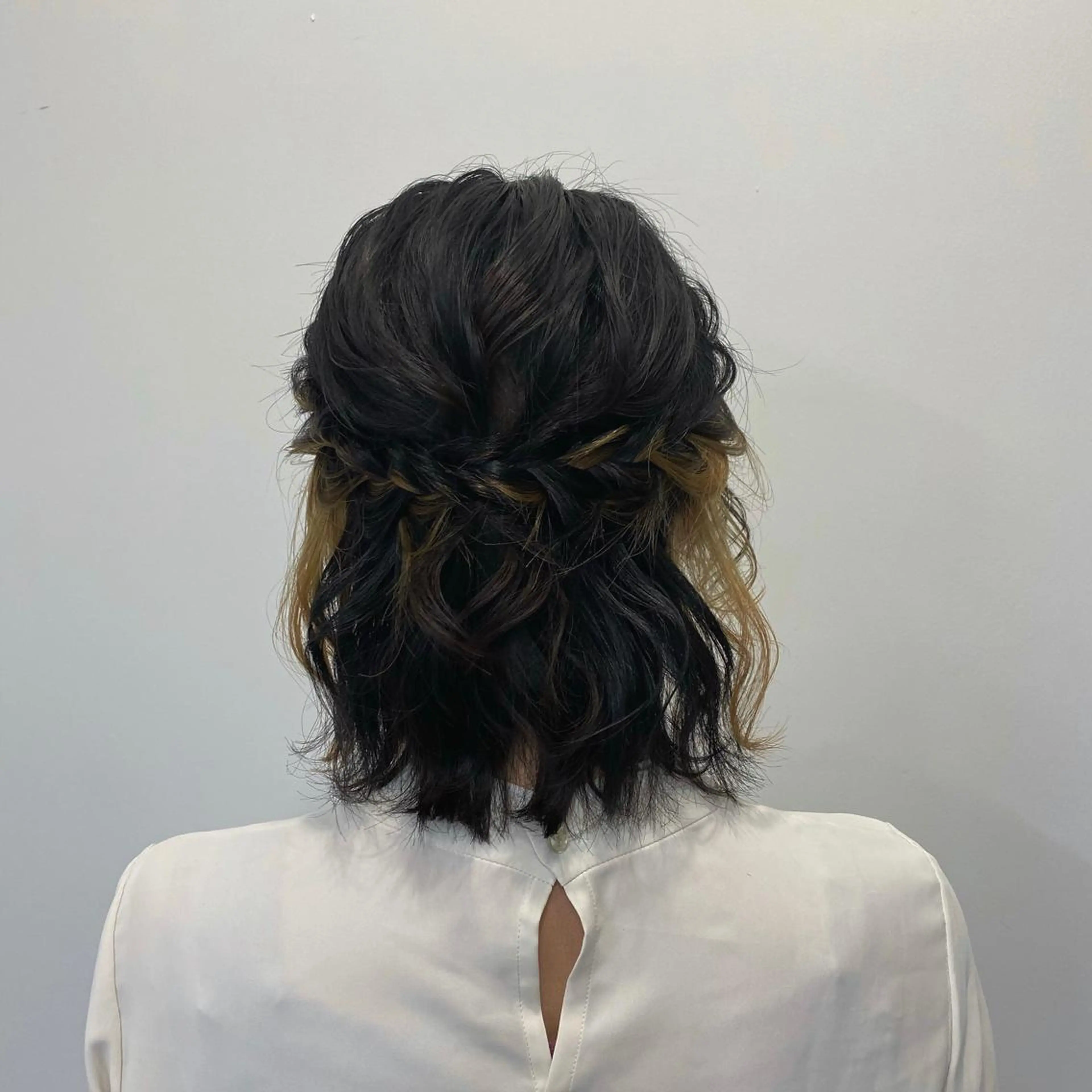 ミディアム ヘアアレンジ 透明感ワンカラー梅田 ダブルカラー/川上のヘアスタイル