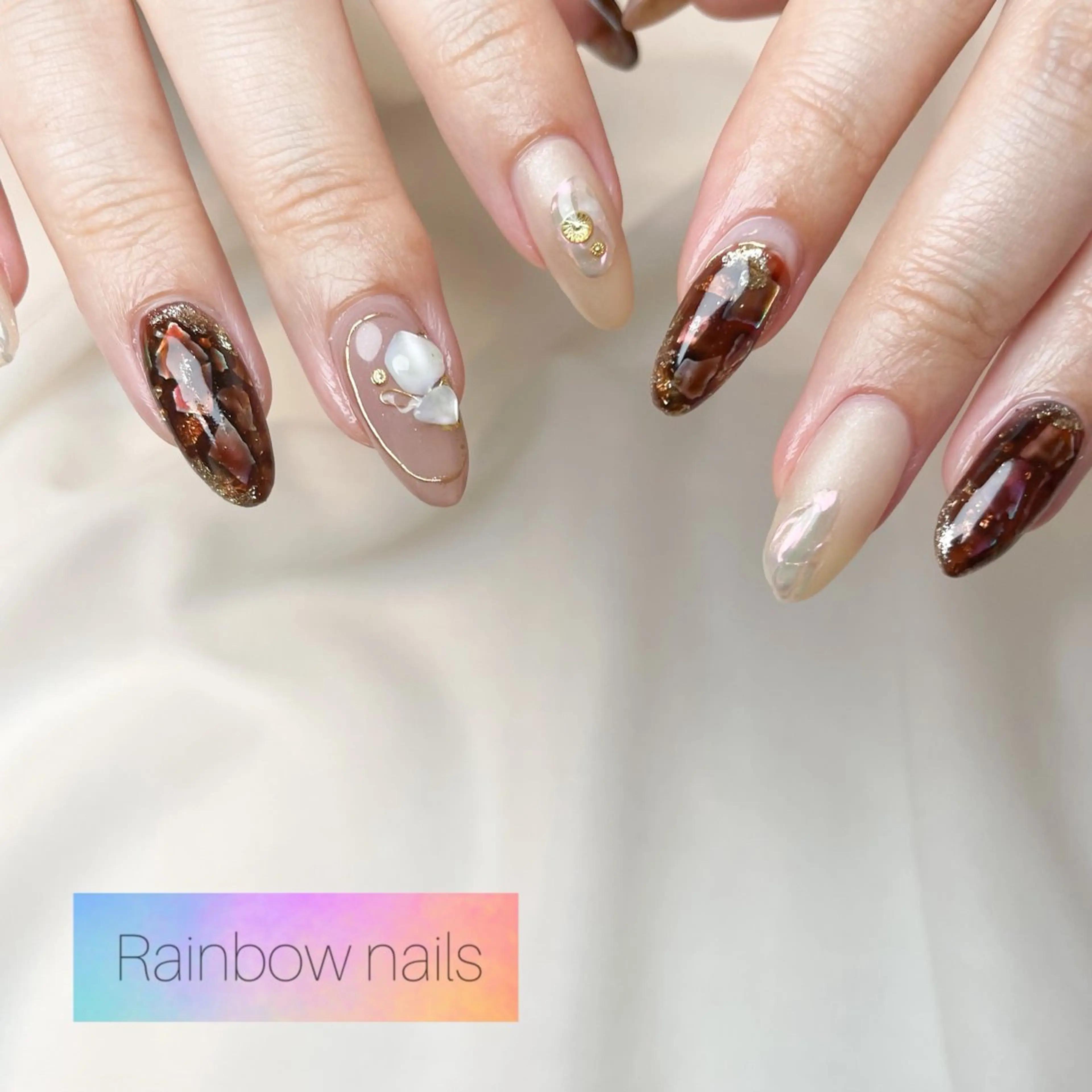 ネイル Rainbow nailsくろちゃんのネイルデザイン