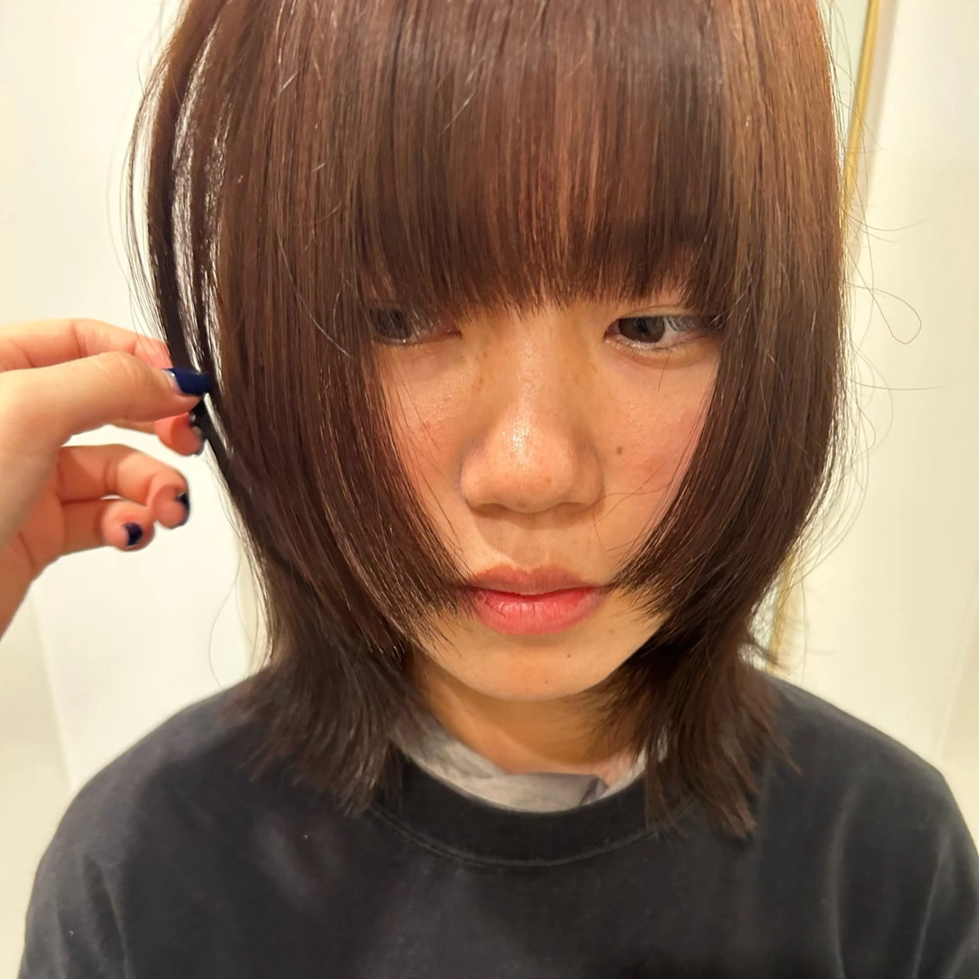 ミディアム カラー ウルフカット ヘアカラー ハイトーン/ ウルフ/suzuhaのヘアスタイル