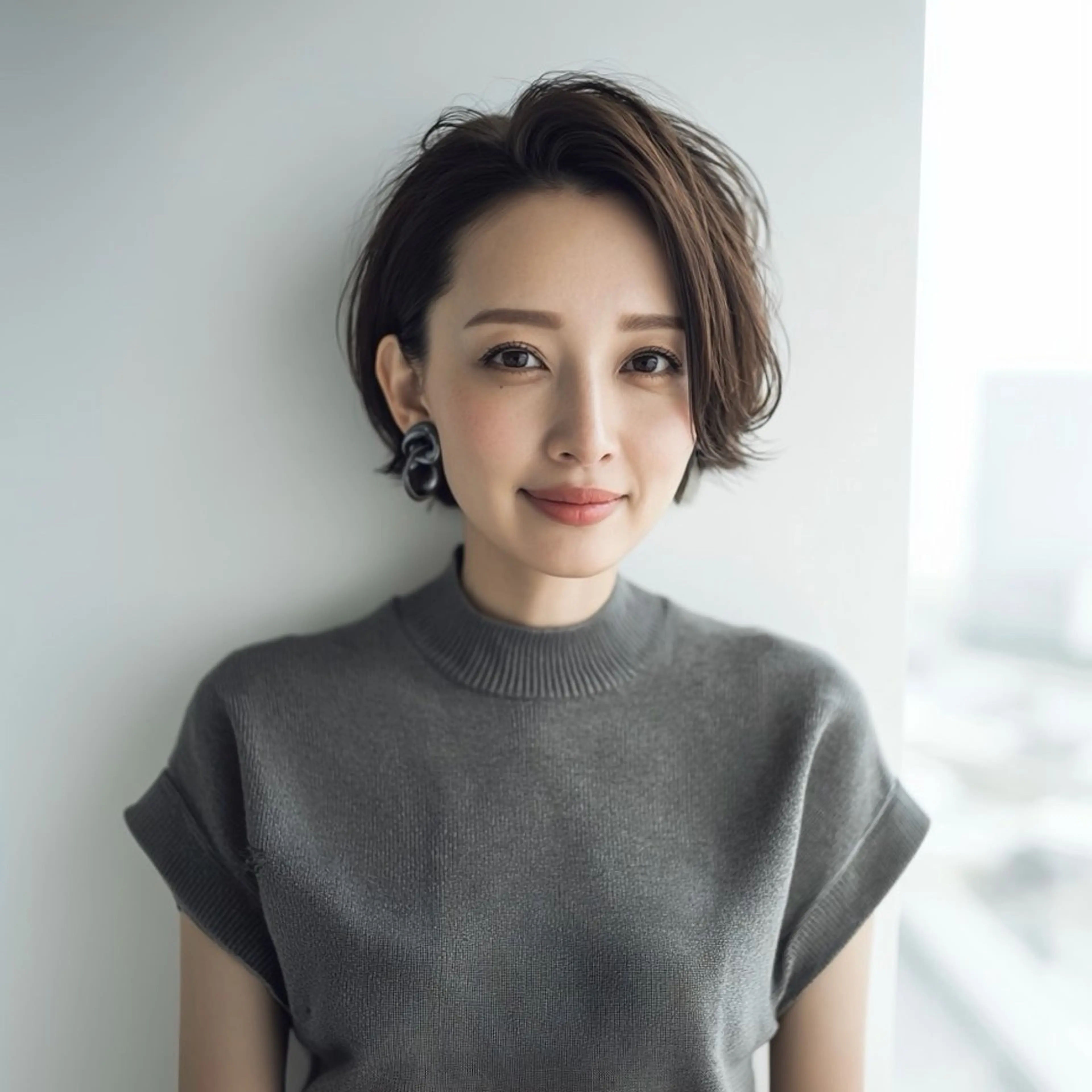 ショート ショートボブ 丸みショート ボブ 顔周りカット レイヤーカット カット ヘアカラー トリートメント ハピネスフィール宇治店所属・🌿京都丸みショート /小倉徒歩4分/多田のヘアスタイル