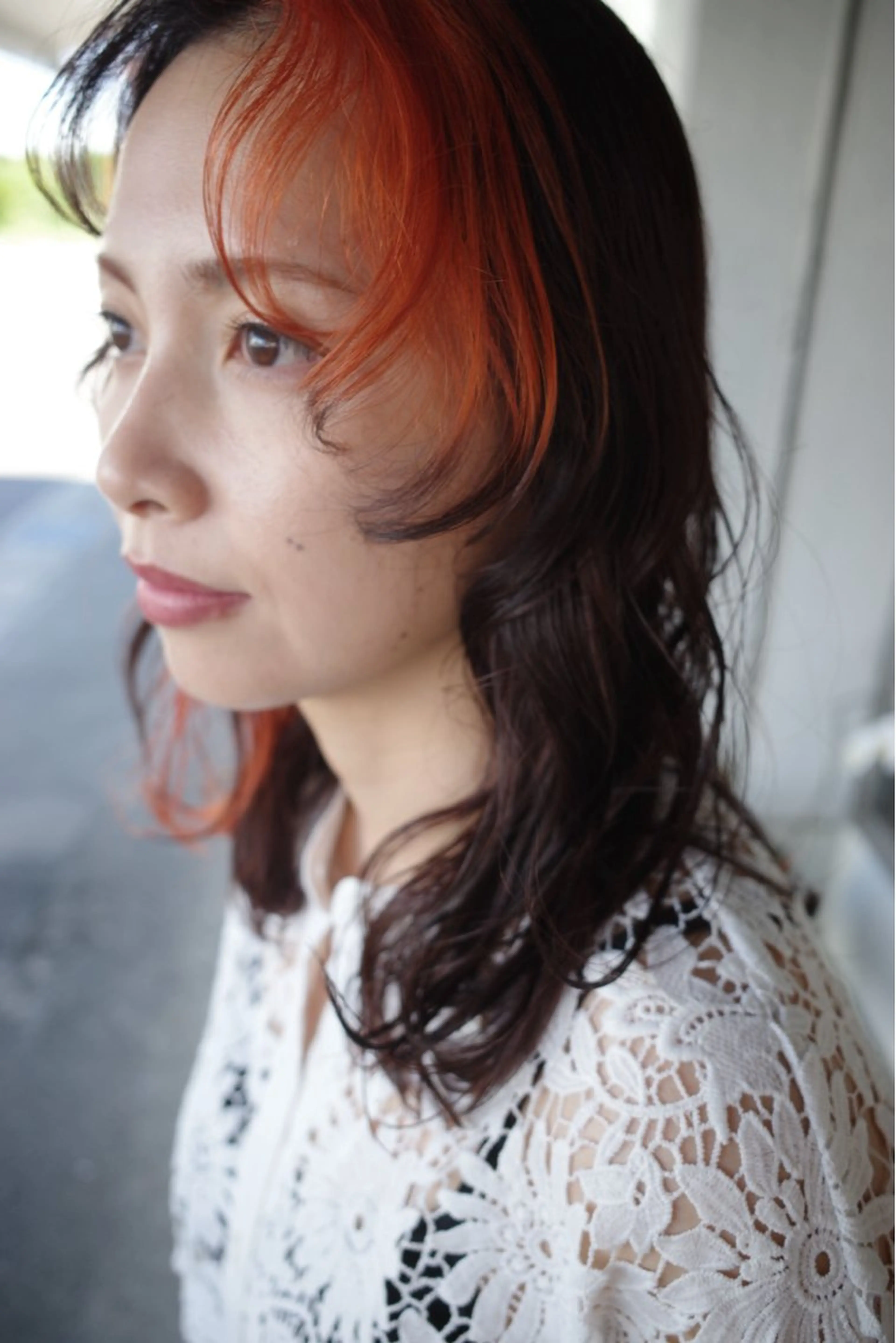 セミロング カラー デザインカラー 安藤 結花のヘアスタイル