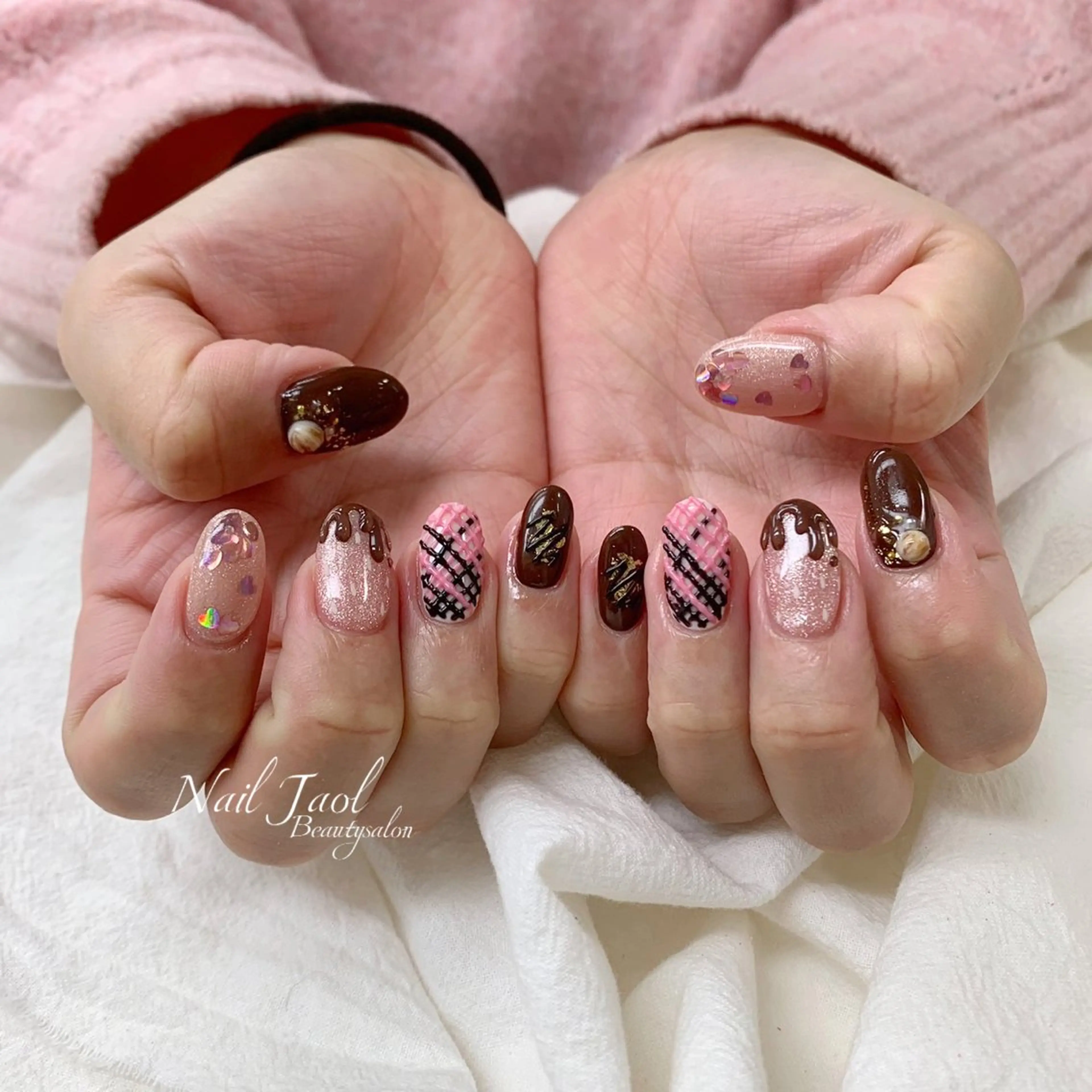 ショート 韓国風ヘア ハンドネイル nail jaol池袋店所属・ネイルJaol 池袋のネイルデザイン