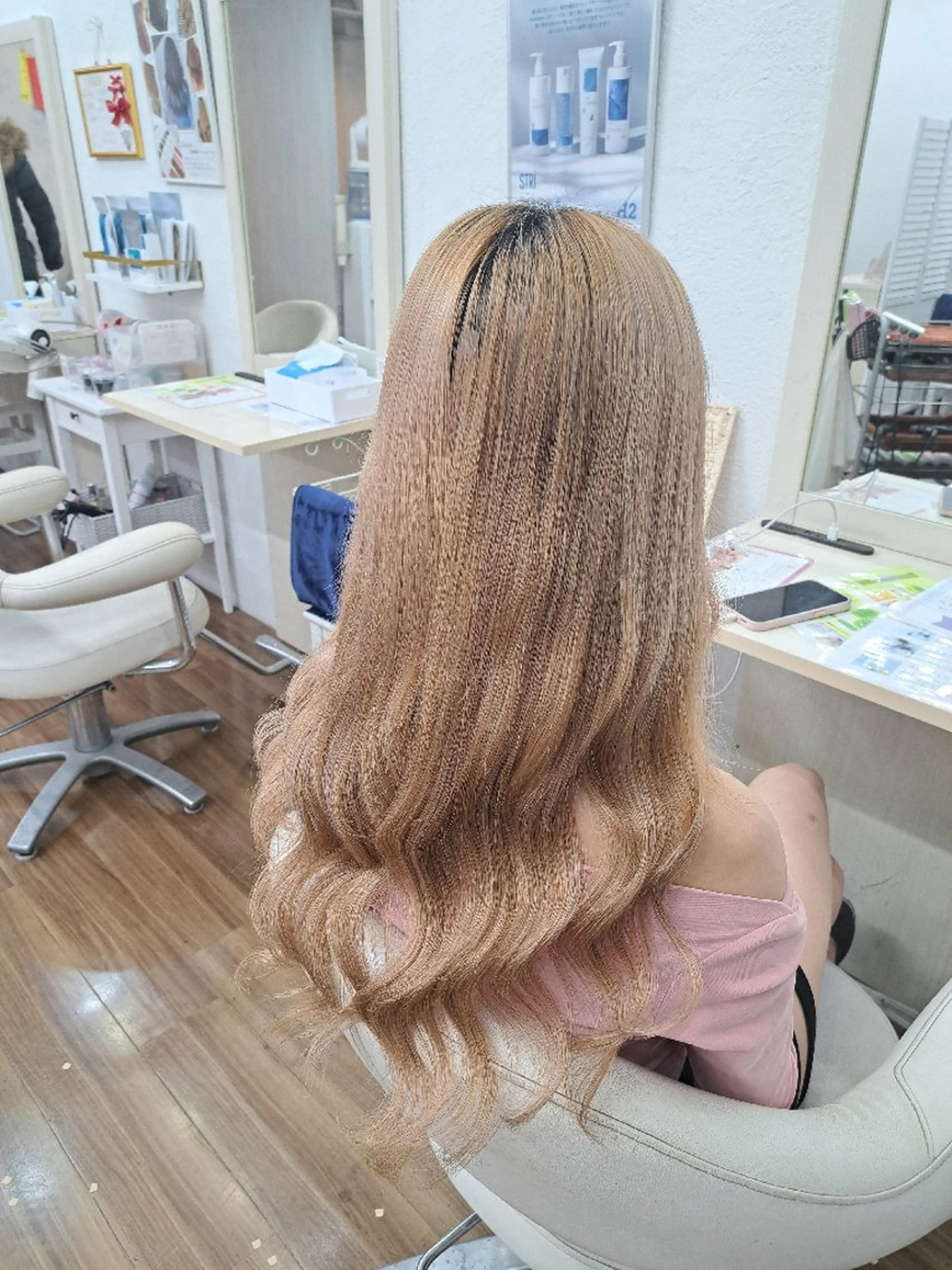 カラー ロング ハイトーンカラー エクステ エクステ GLOSS❤︎ Harunaのヘアスタイル