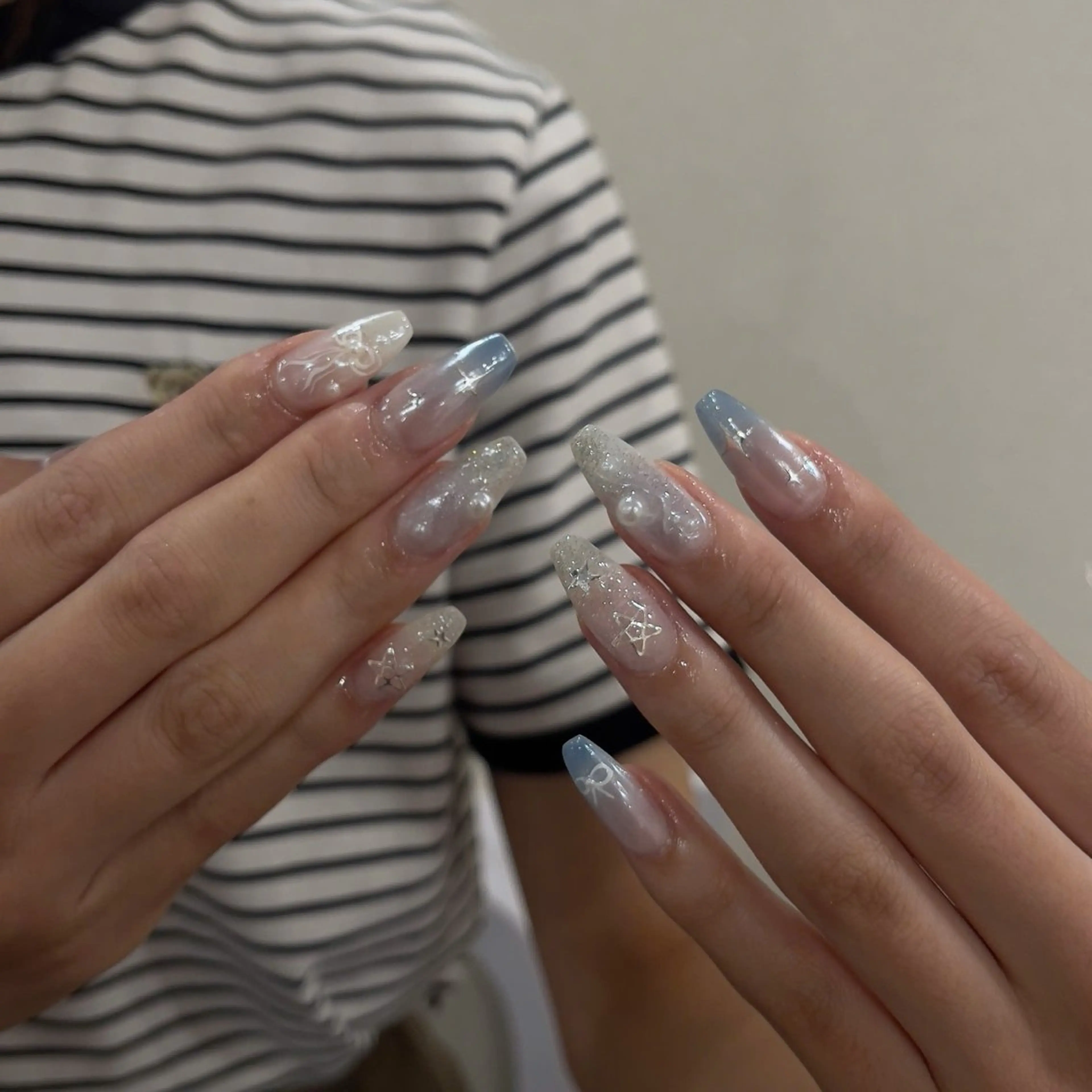 ネイル アートネイル 長さ出し フレンチネイル ジェルネイル マグネットネイル ハンドネイル NAILS BAR SHINJUKUのネイルデザイン