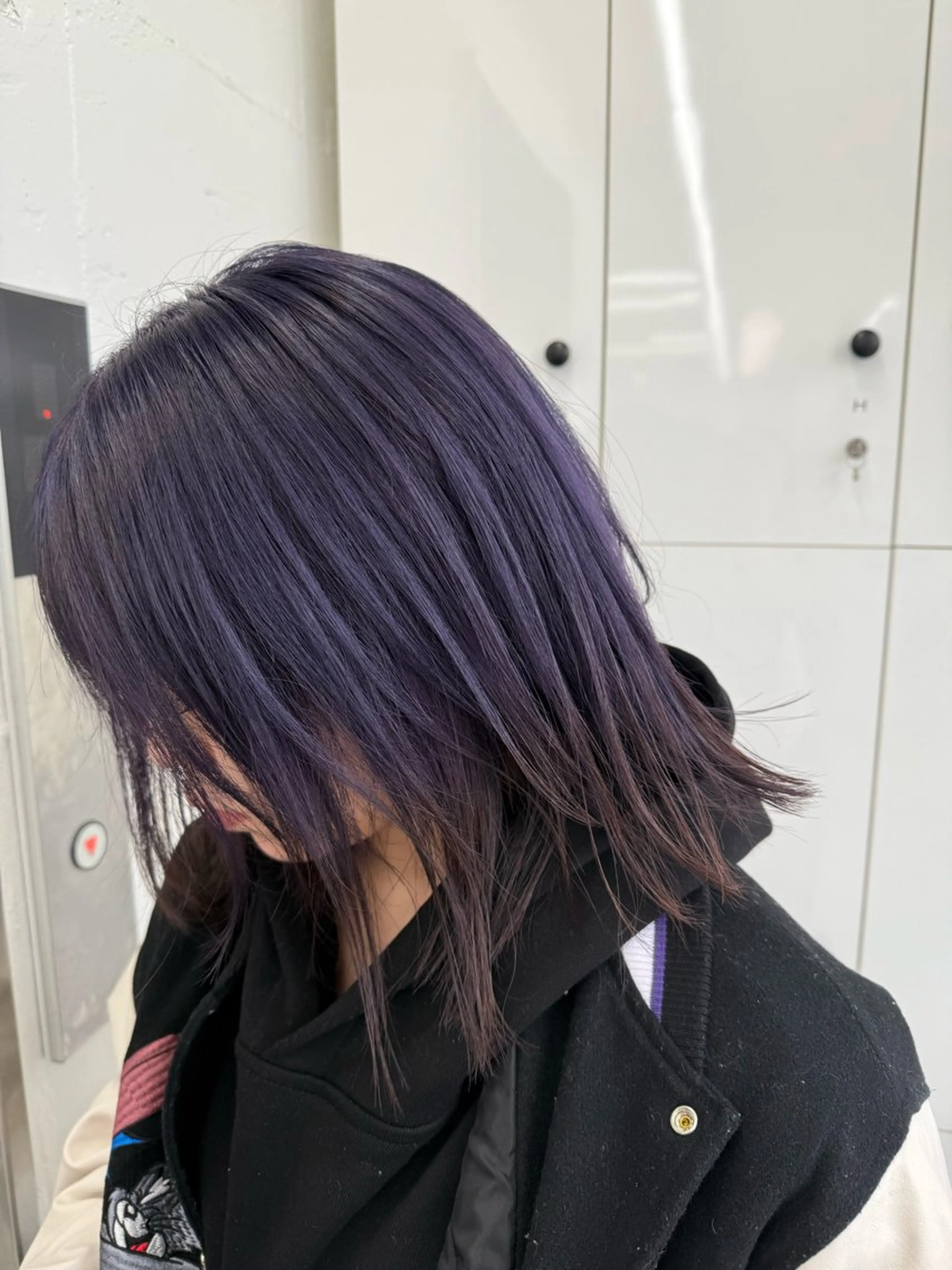 ミディアム パープルカラー メンズ特化美容師/栄 /本間さつきのヘアスタイル