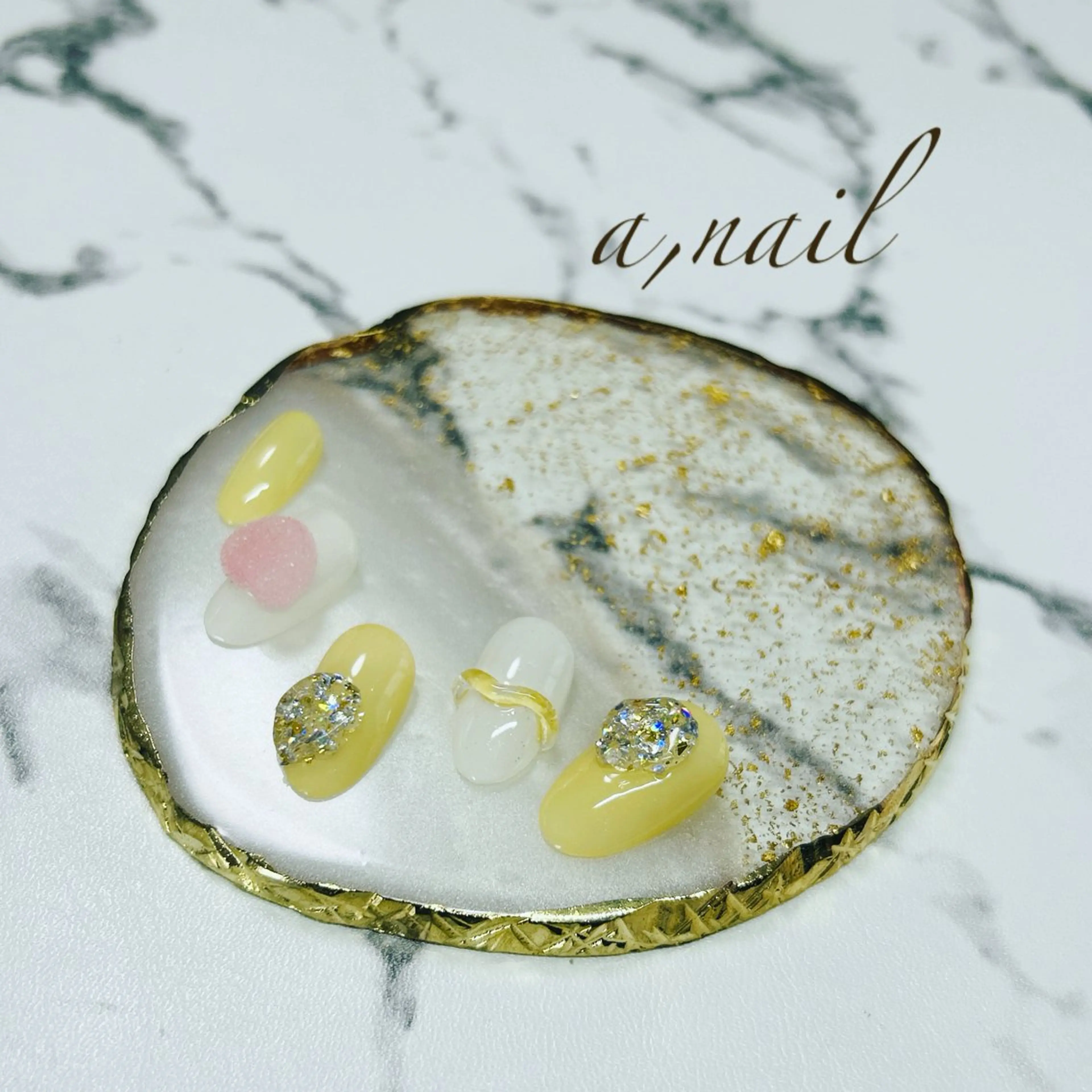 ネイル ハート キラキラネイル ラメ(グリッター) ぷっくりネイル ハンドネイル ネイルサロン エーネイルのネイルデザイン