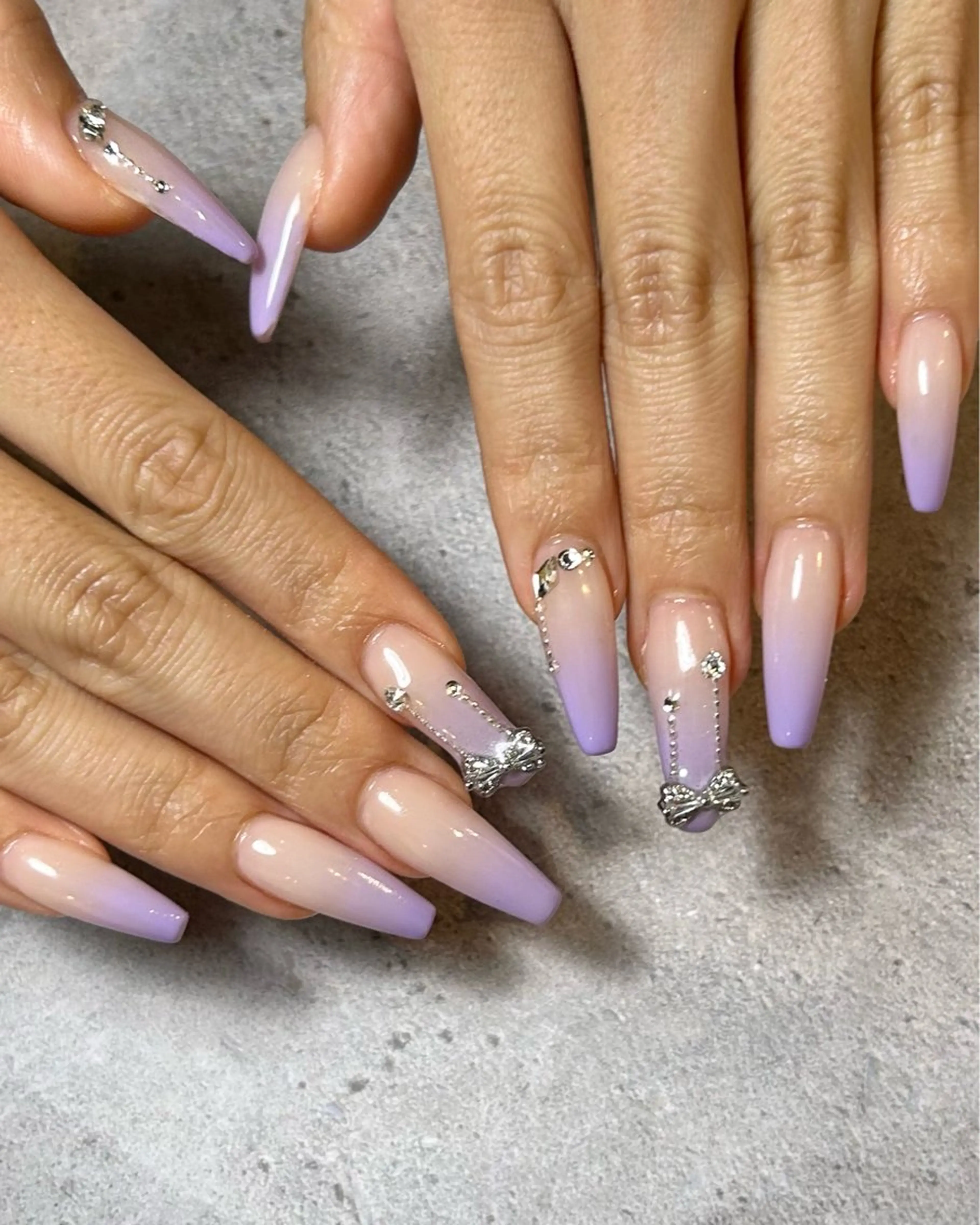 ネイル グラデーション 持ち込み パープル ハンドネイル Reflection marikoのネイルデザイン