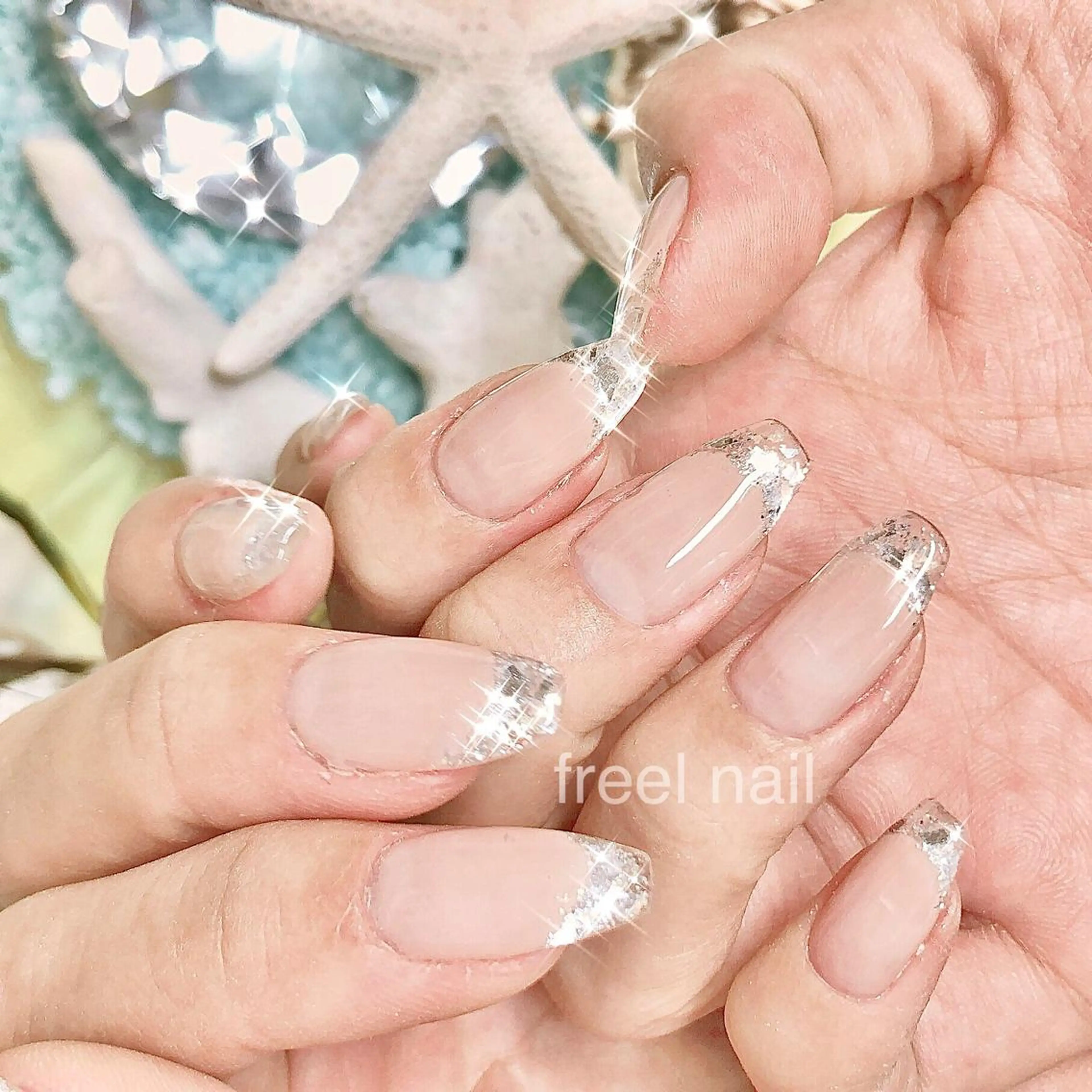 ネイル アートネイル 長さ出し ハンドネイル freel Beautyのネイルデザイン