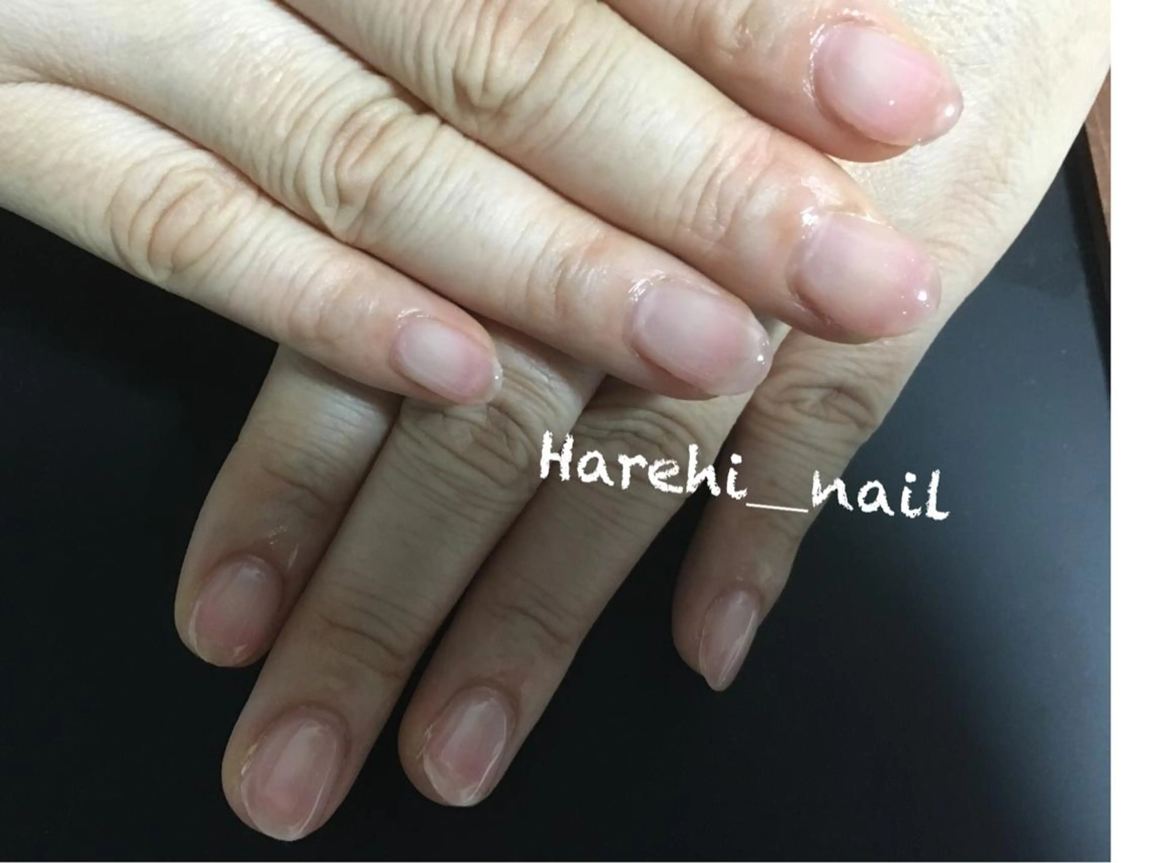 ネイル クリアネイル グラデーション ピンク ハンドネイル Harehi_ nailのネイルデザイン