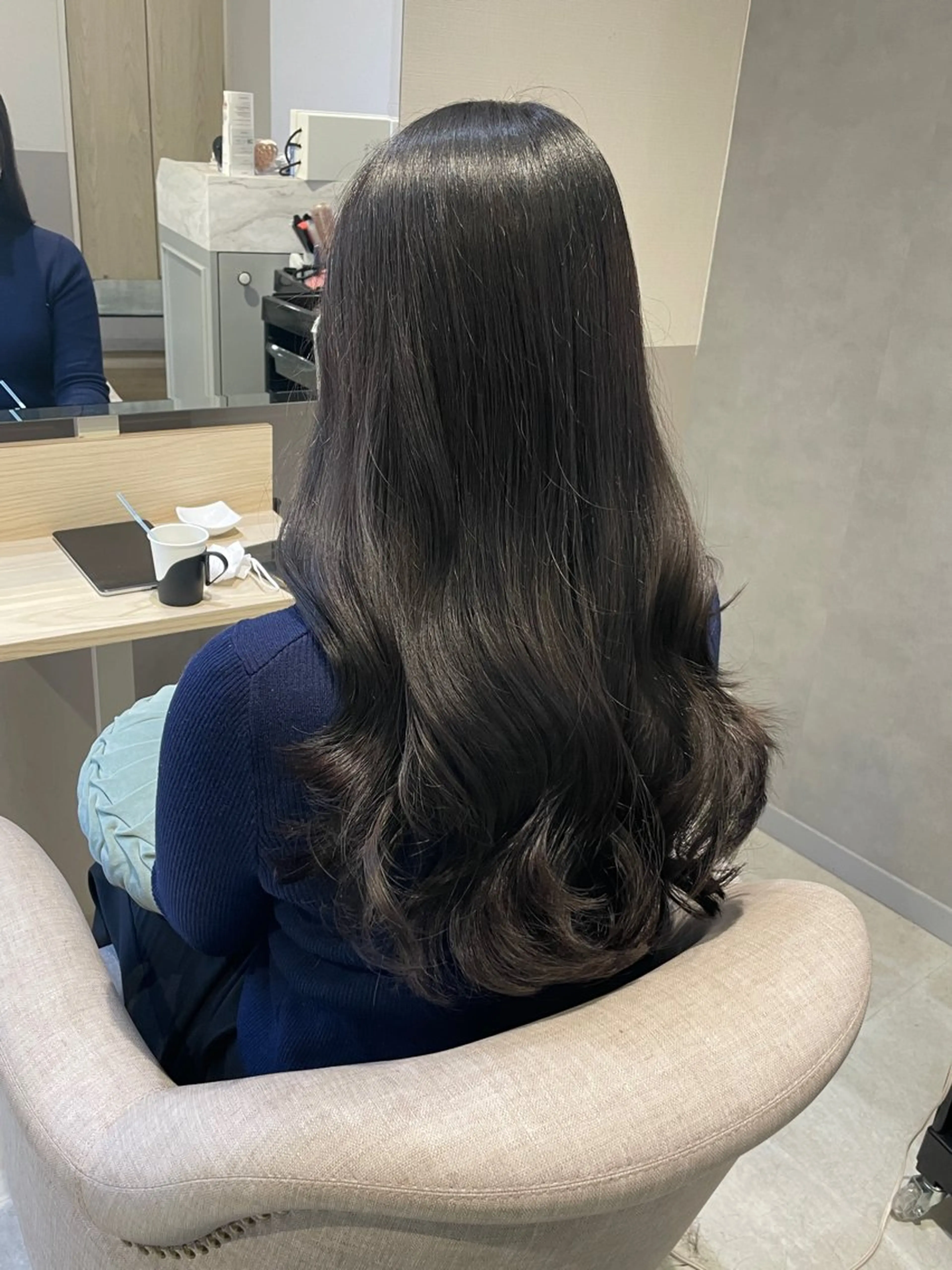 ロング カラー オリーブカラー 韓国風ヘア レイヤーカット カット ヘアカラー トリートメント HARUKA韓国ヘア /Luana梅田のヘアスタイル