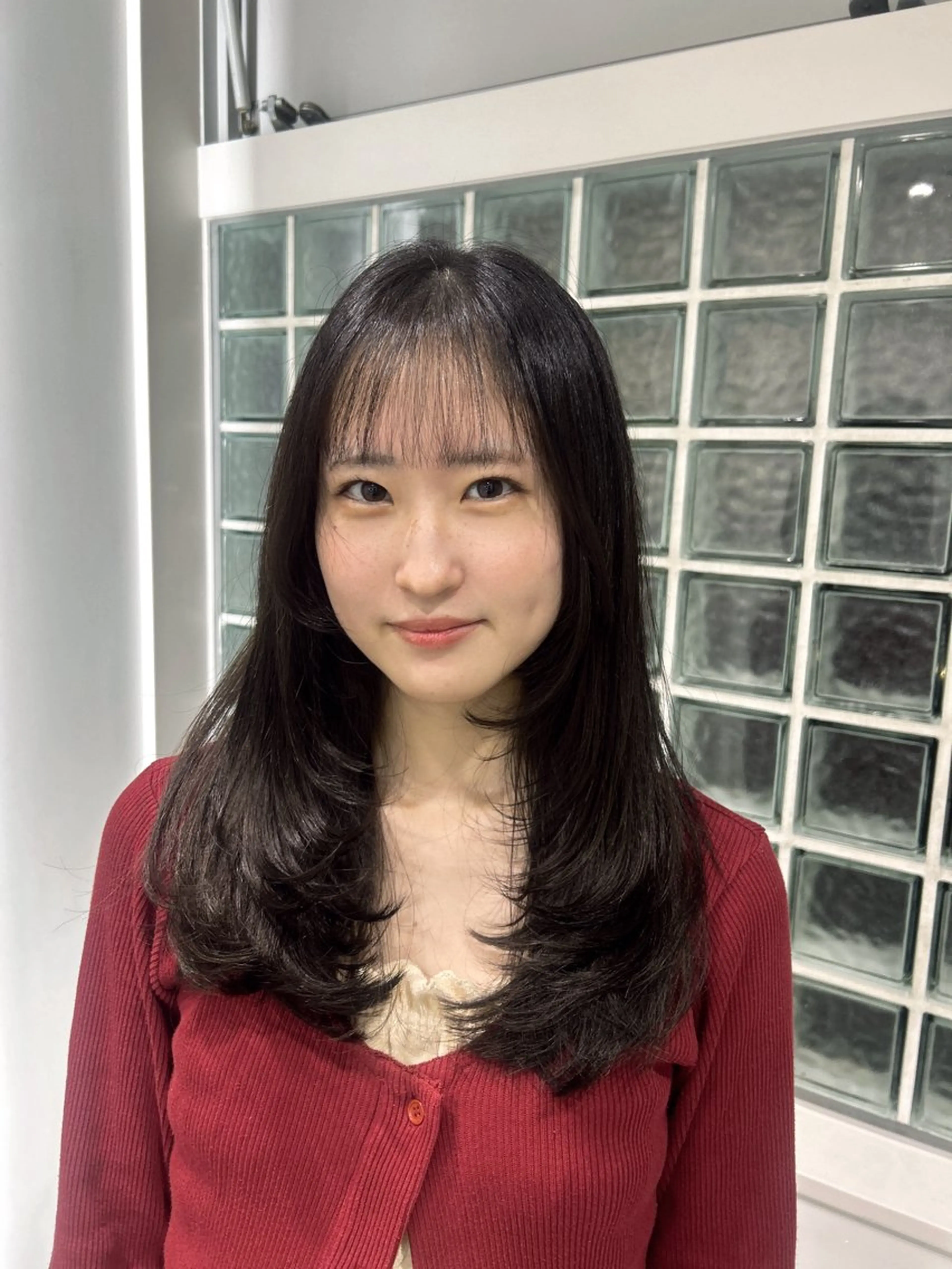 セミロング カラー カット ヘアカラー トリートメント 愛結 暖色カラー🎀🩰のヘアスタイル