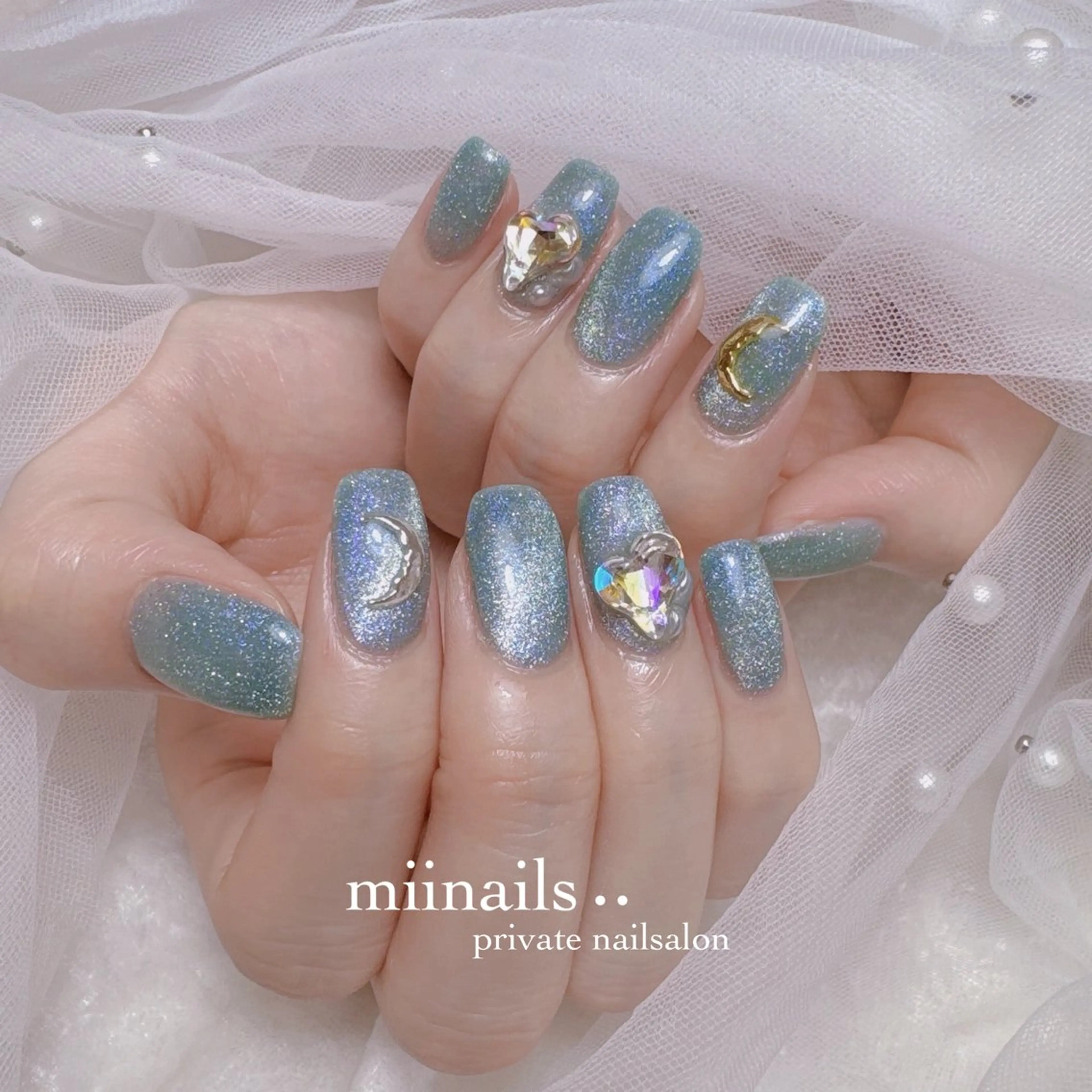 ネイル 韓国ネイル マグネットネイル ワンホンネイル ハンドネイル nailsalon miinailsのネイルデザイン