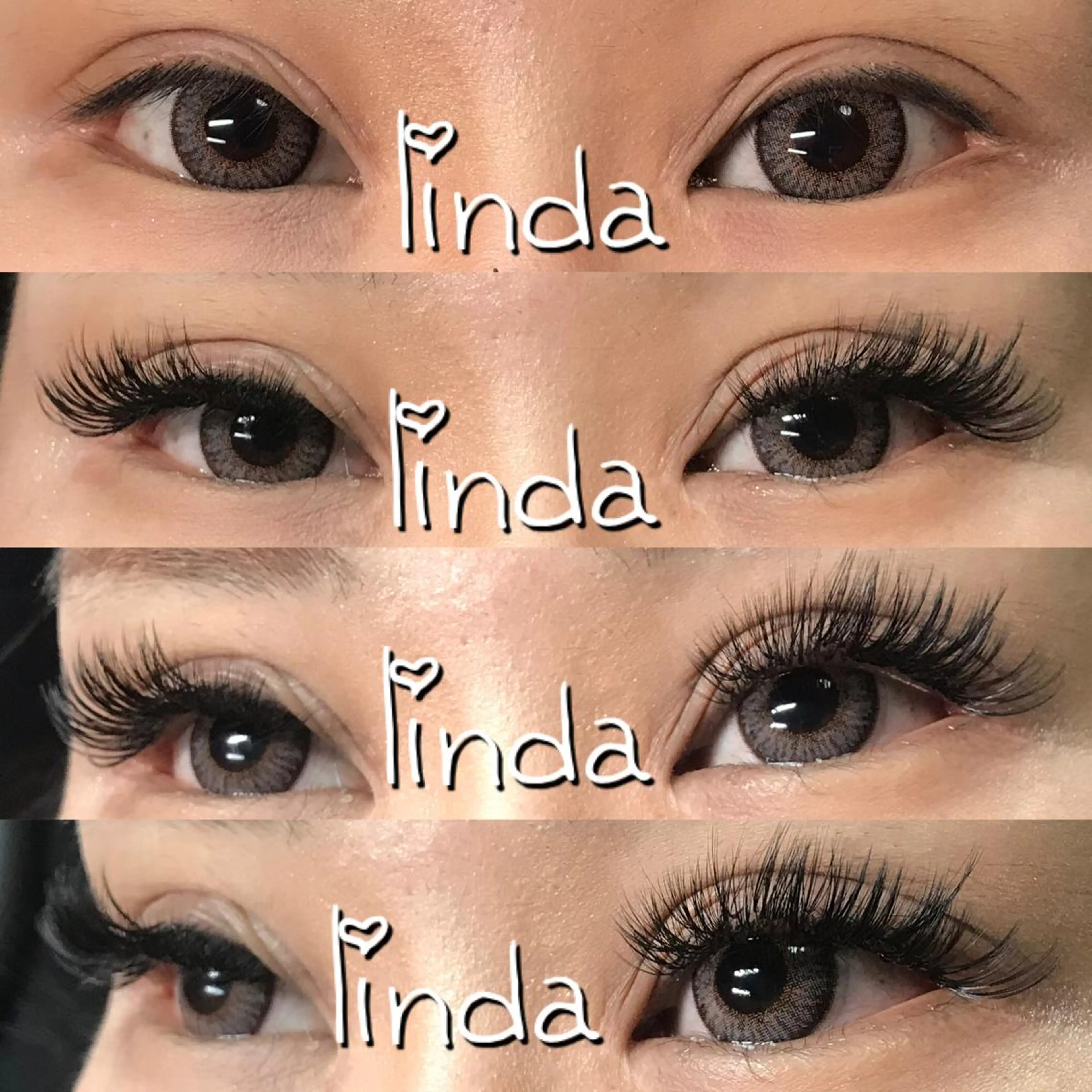 マツエク・マツパ 付け放題 ボリュームラッシュ linda lashesのマツエク・マツパデザイン