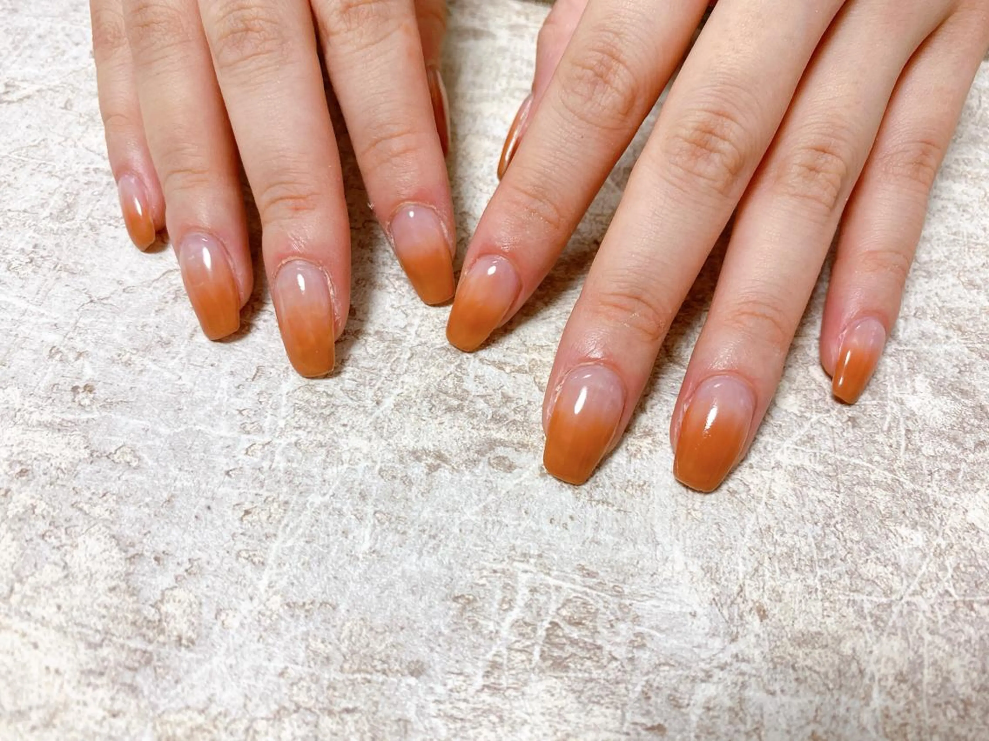 ネイル オレンジ Mogu nail 二子玉川のネイルデザイン