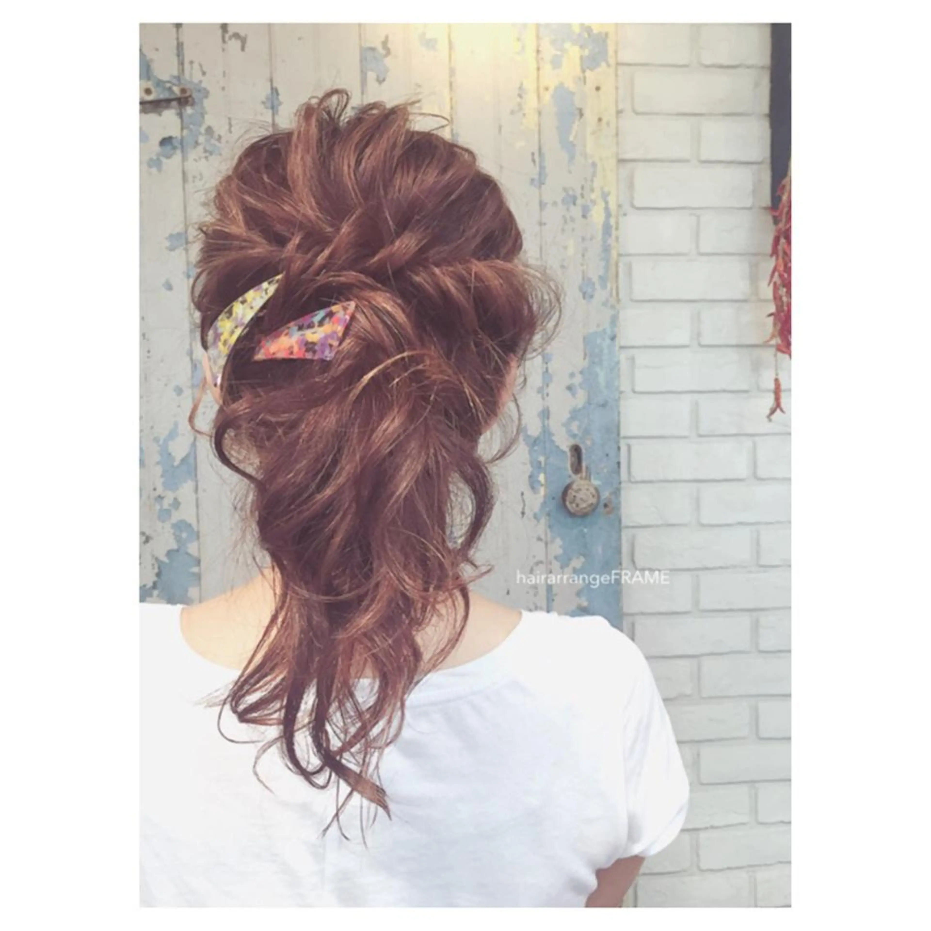 セミロング ロング ヘアアレンジ 簡単アレンジ FRAME所属・FRAME/髪を育 てる/大人デザインのヘアスタイル