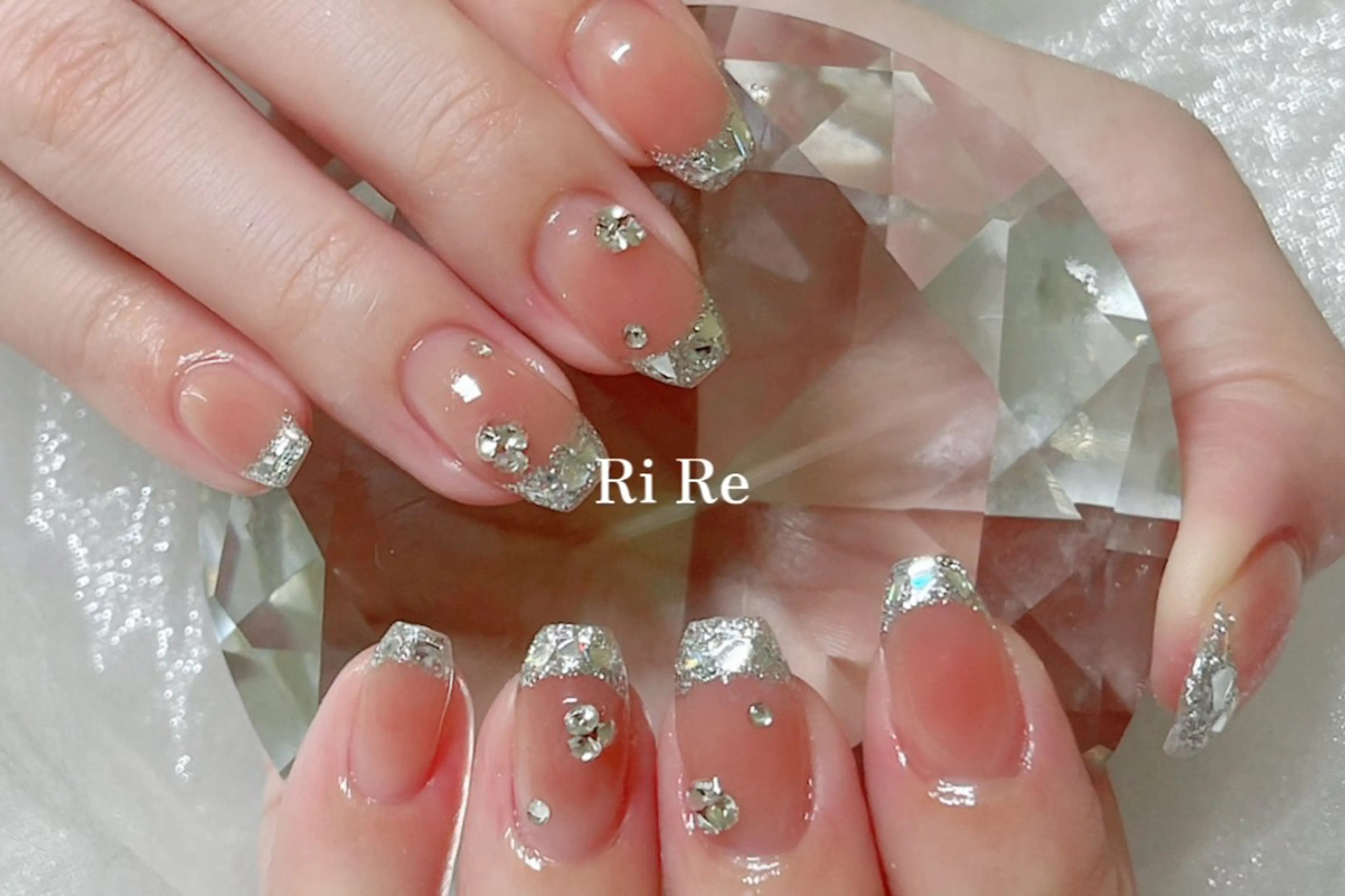 ネイル フレンチネイル ガラスフレンチ Nailsalon RiRe♡Reikaのネイルデザイン