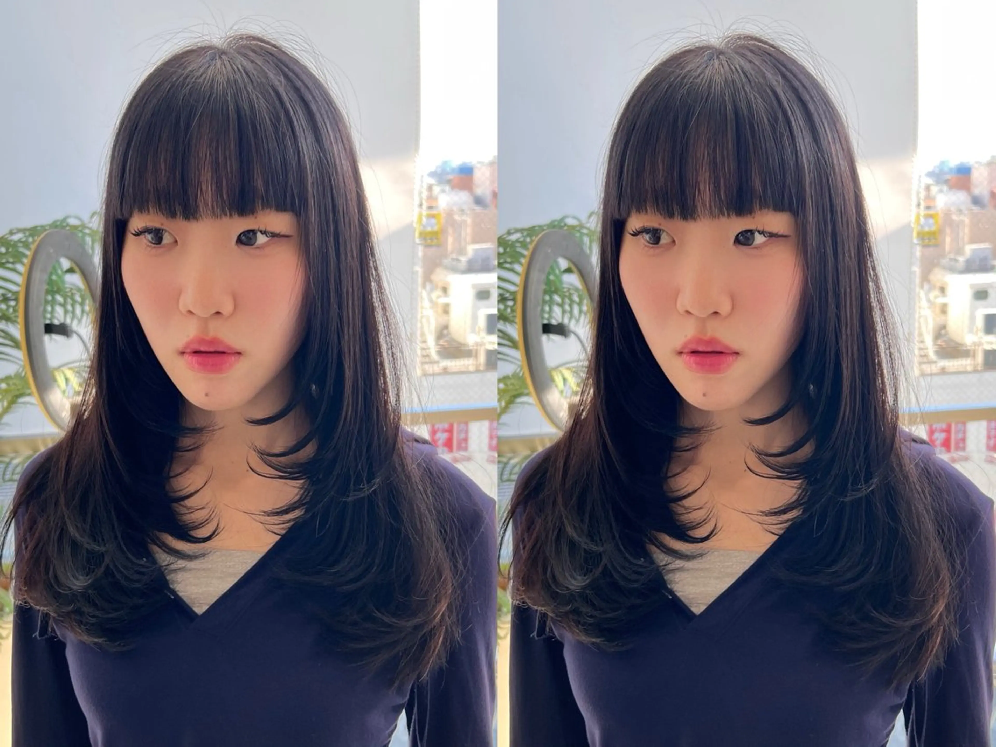 セミロング 髪質改善 レイヤーカット トリートメント カット 💕韓国レイヤー× 髪質改善 宮内諒のヘアスタイル