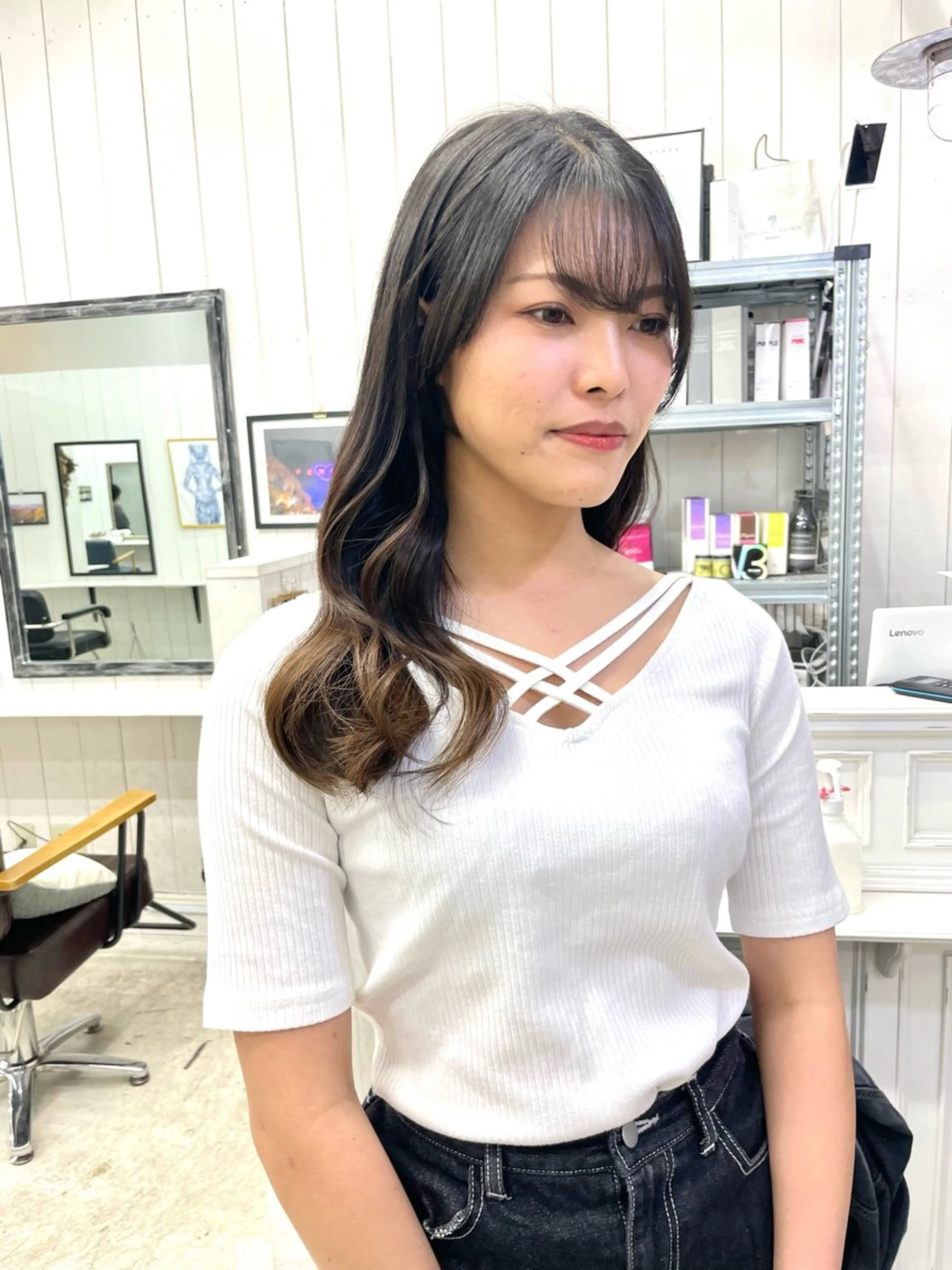 ロング 顔周りカット じゅんな VENICE/船橋駅のヘアスタイル