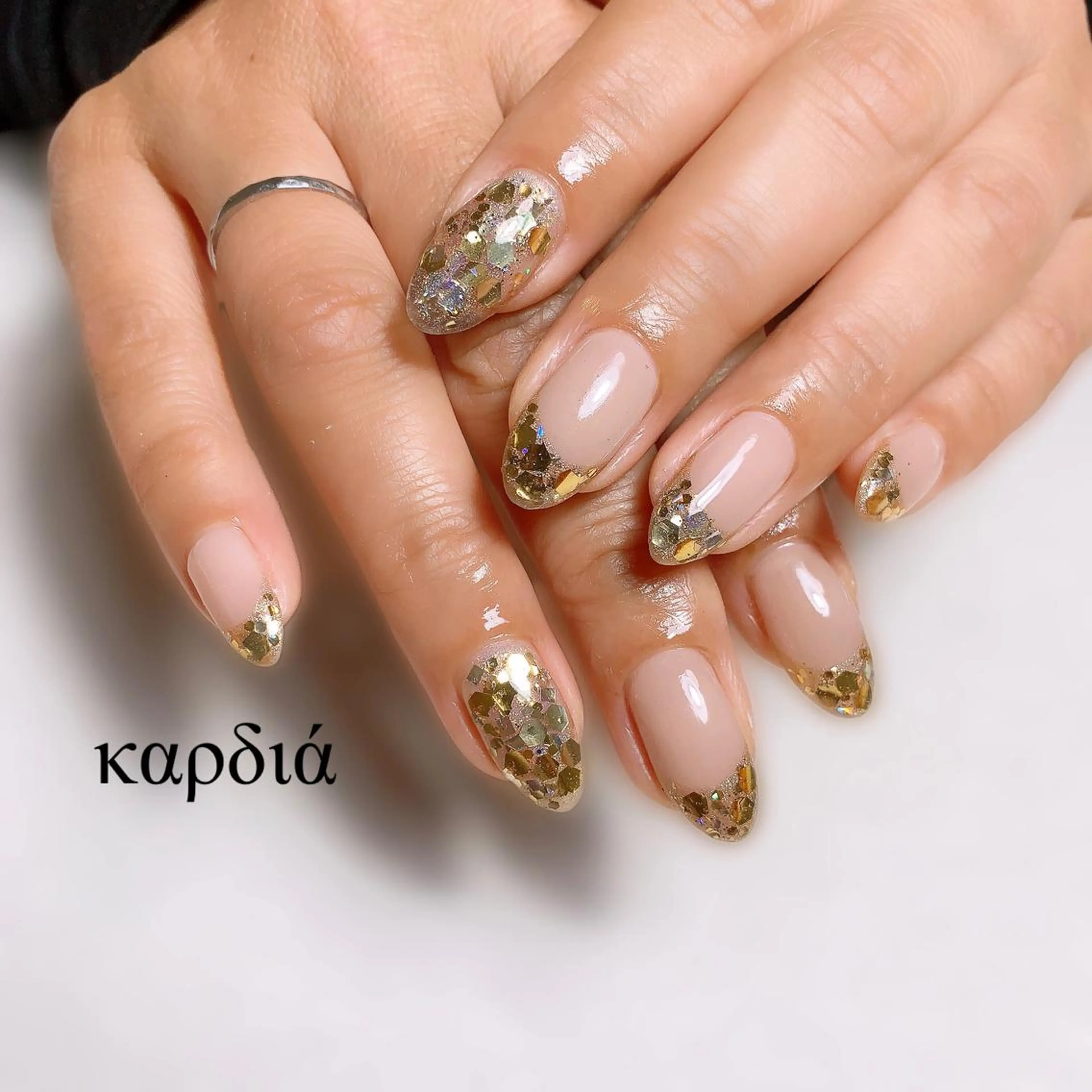 ネイル ハンドネイル καρδιά -ｶﾙﾃﾞｨｱ-のネイルデザイン