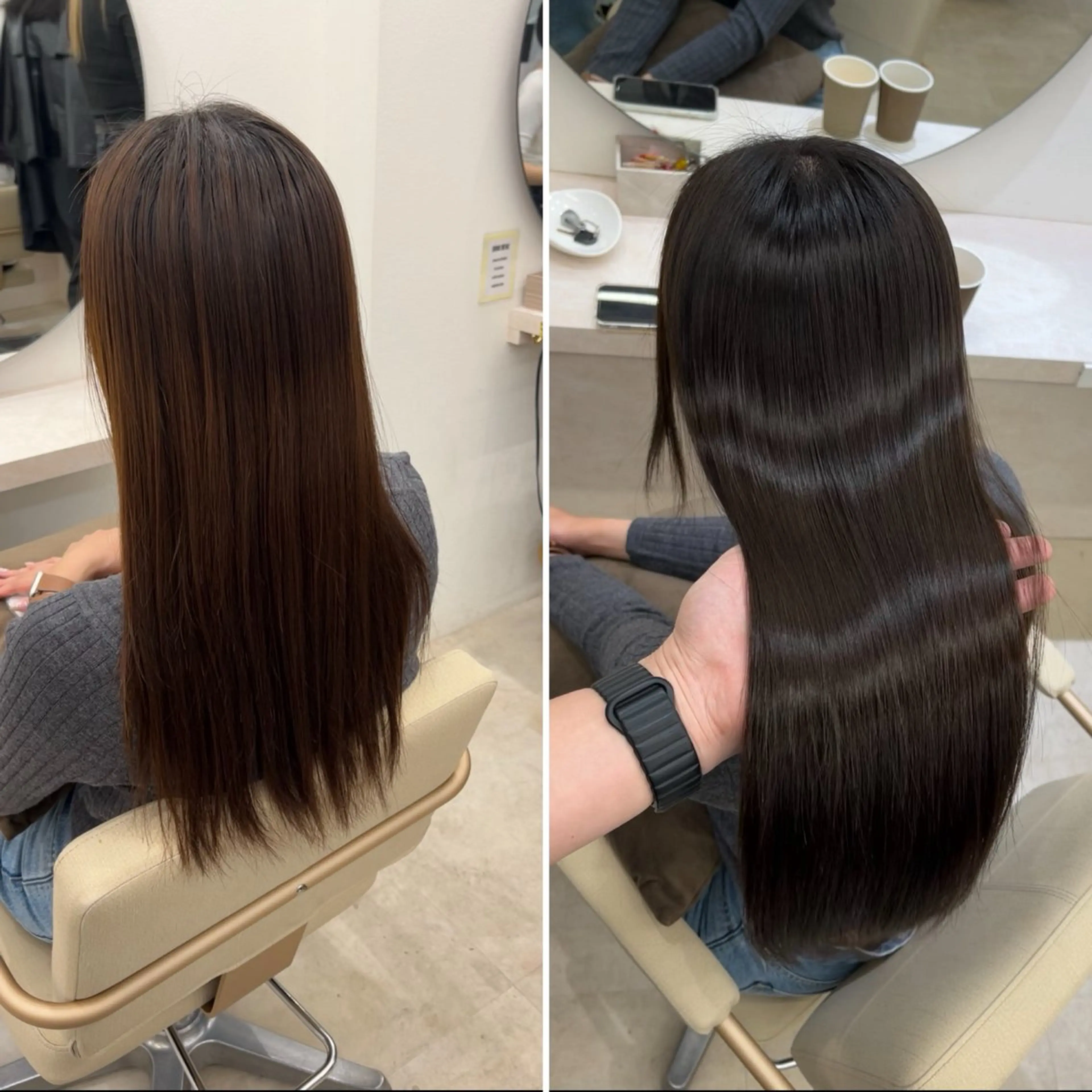 ロング カット ヘアカラー 縮毛矯正 トリートメント 髪質改善/縮毛矯正 梅田茶屋町/西尾祐作のヘアスタイル