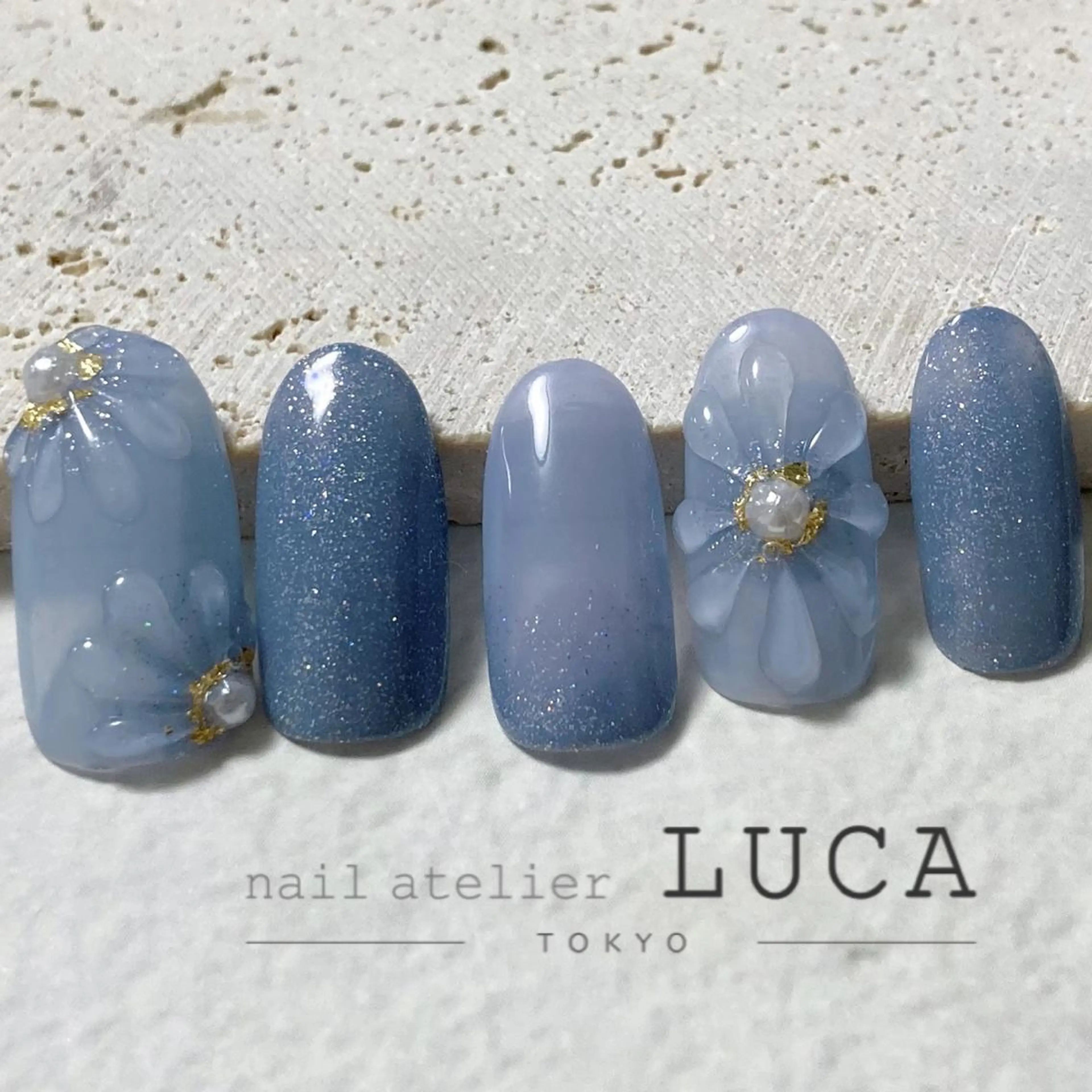 ネイル アートネイル オーロラネイル クリアネイル 長さ出し フットネイル ハンドネイル ネイルアトリエルカ スタッフのネイルデザイン