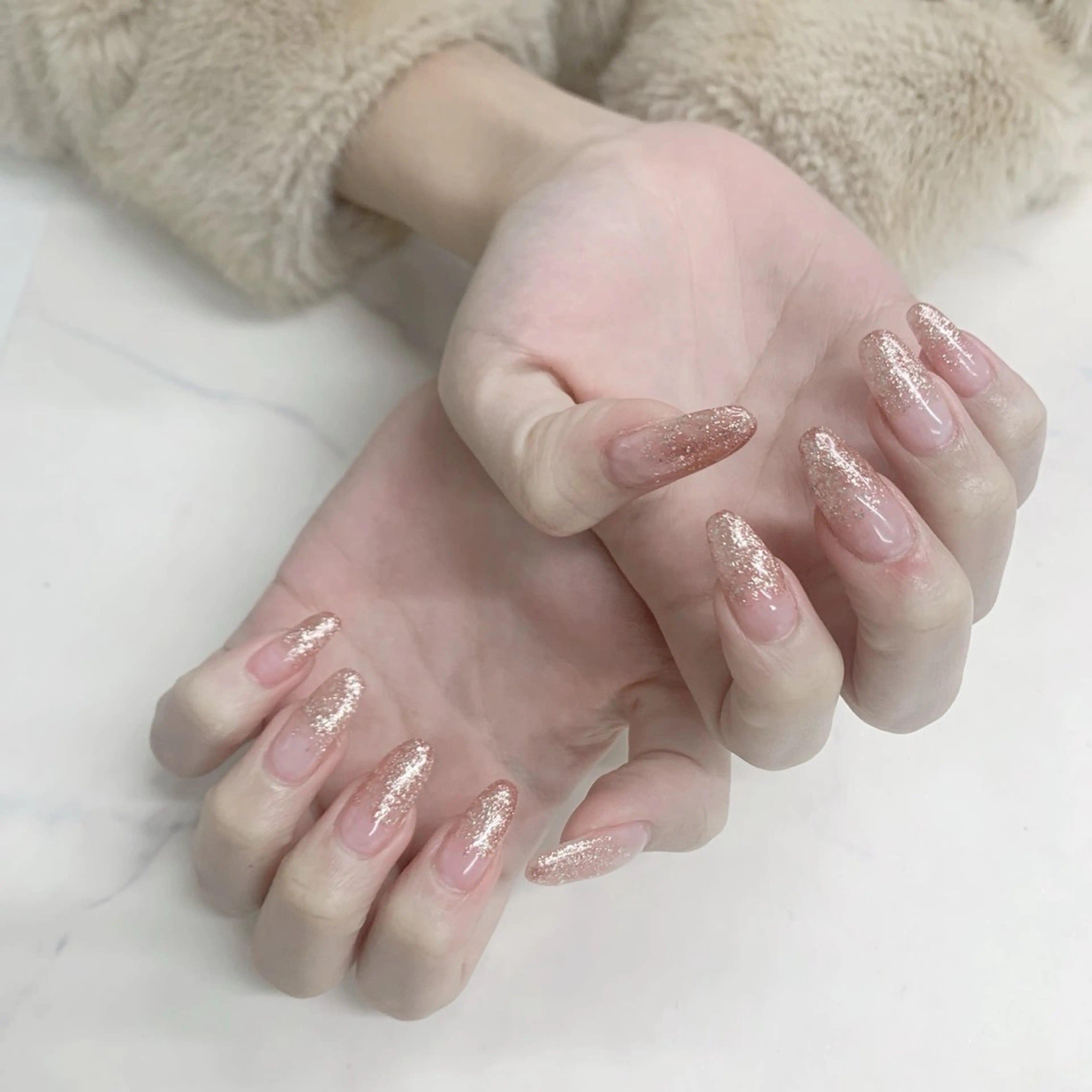 ネイル ラメ(グリッター) ラメグラデーション メンズネイル ニュアンスネイル ハンドネイル ハンドケア Beauty Salon Ace(ネイルサロン エース)所属・池袋フィルイン Ace♡長さだしのネイルデザイン