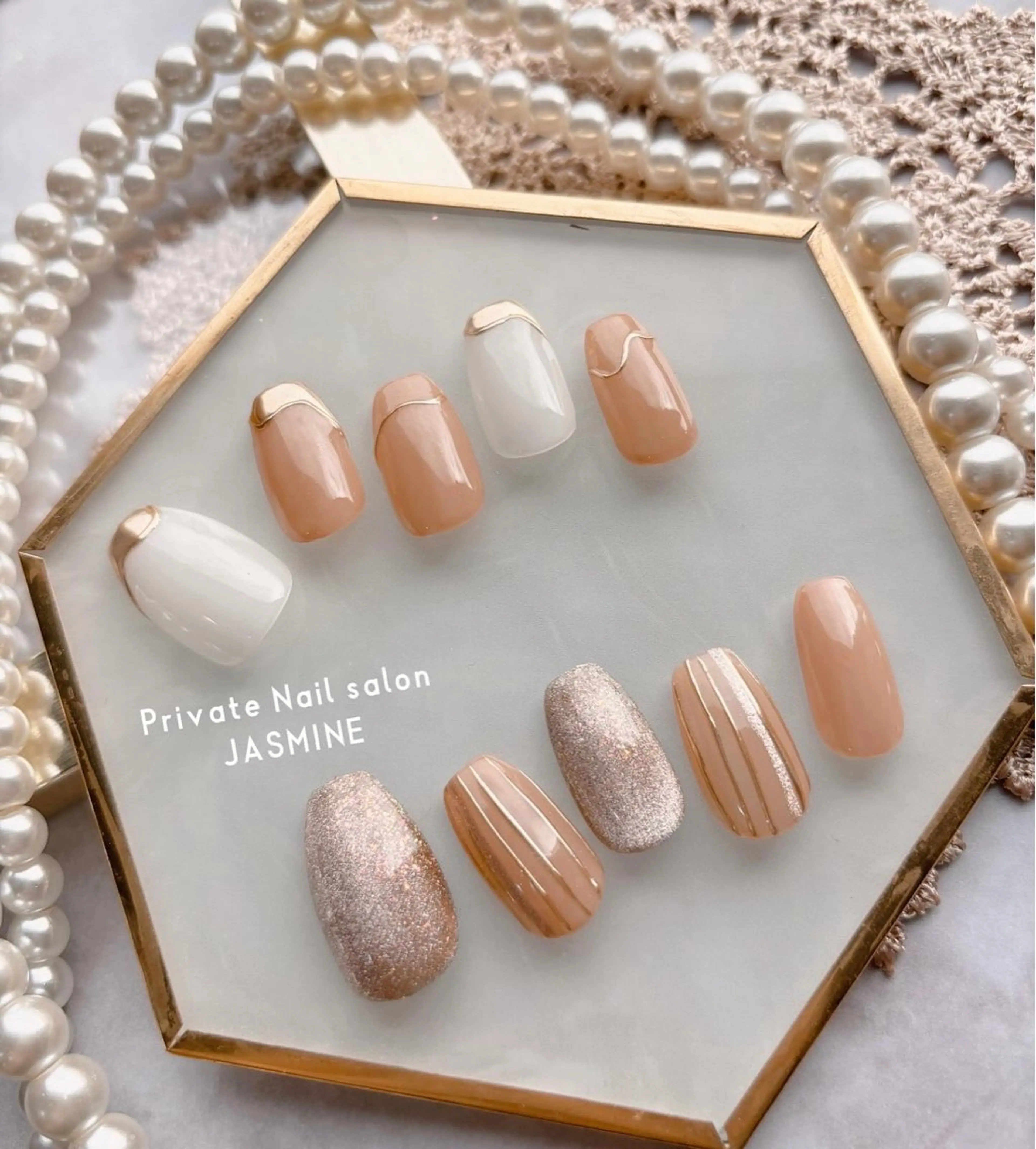 ネイル ミラーネイル シンプルネイル ハンドネイル Nail salon JASMINEのネイルデザイン