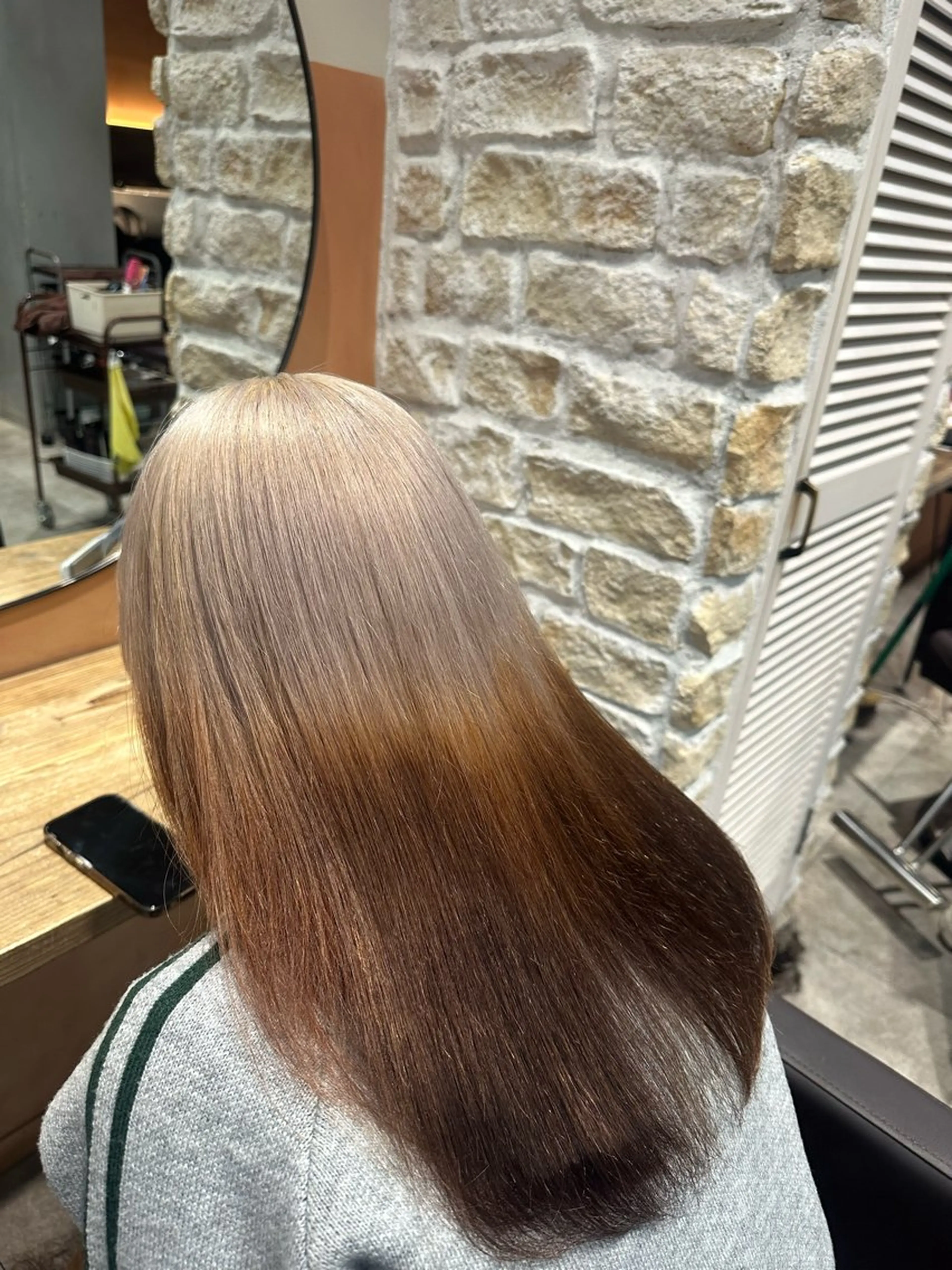 ロング カラー ブリーチ ブラウンカラー カット ヘアカラー トリートメント yu-kiハイトーン /ブリーチ無しカラーのヘアスタイル